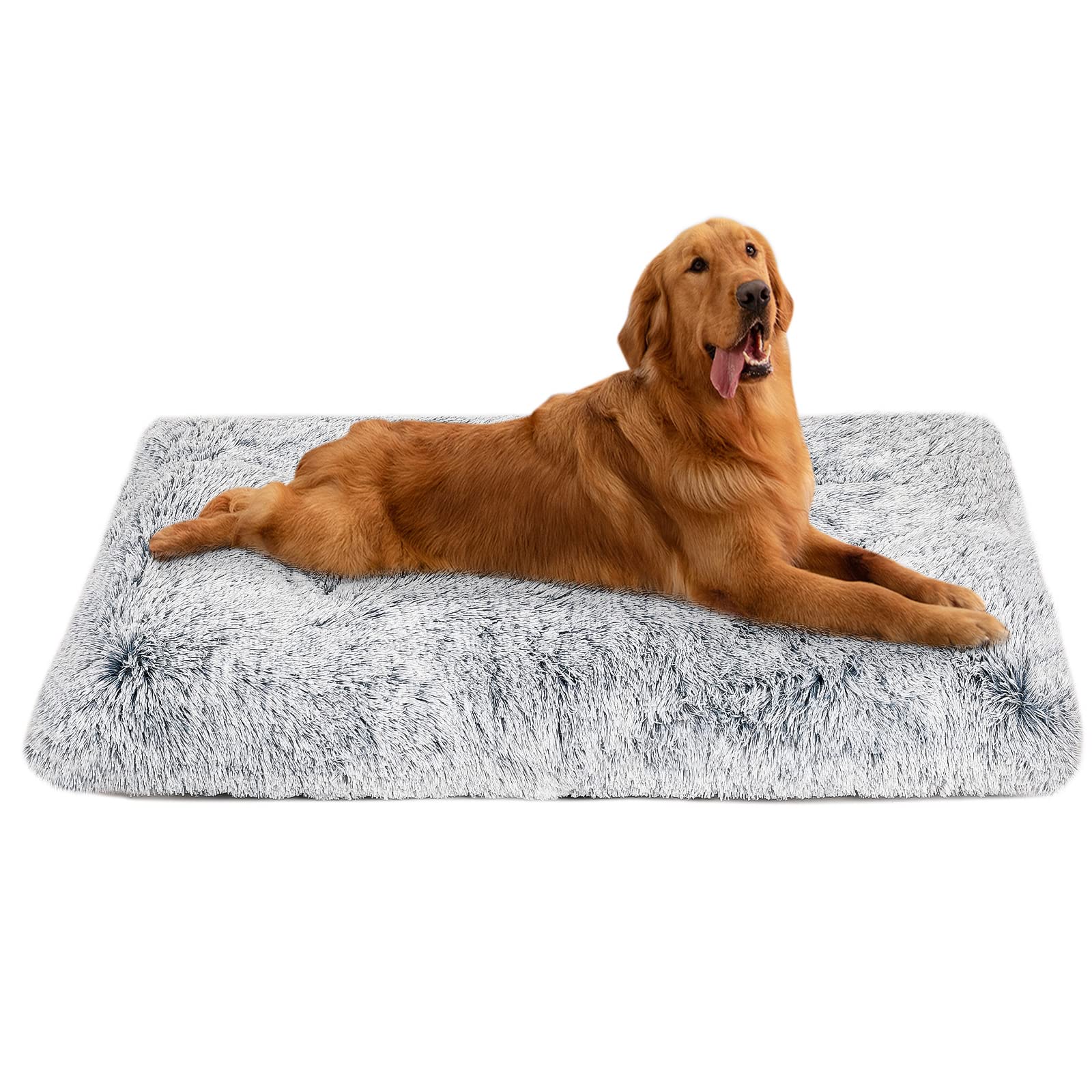 Premium Orthopedic Dog Bed Crate Pad - Plush Soft Washable Pet Bed for Large, Medium & Small Dogs & Cats - Non-Slip Kennel Mat with Anxiety Relief - Perfect for Crates, Floors & Travel Use - Machine Washable Fluffy Pet Sleeping Pad