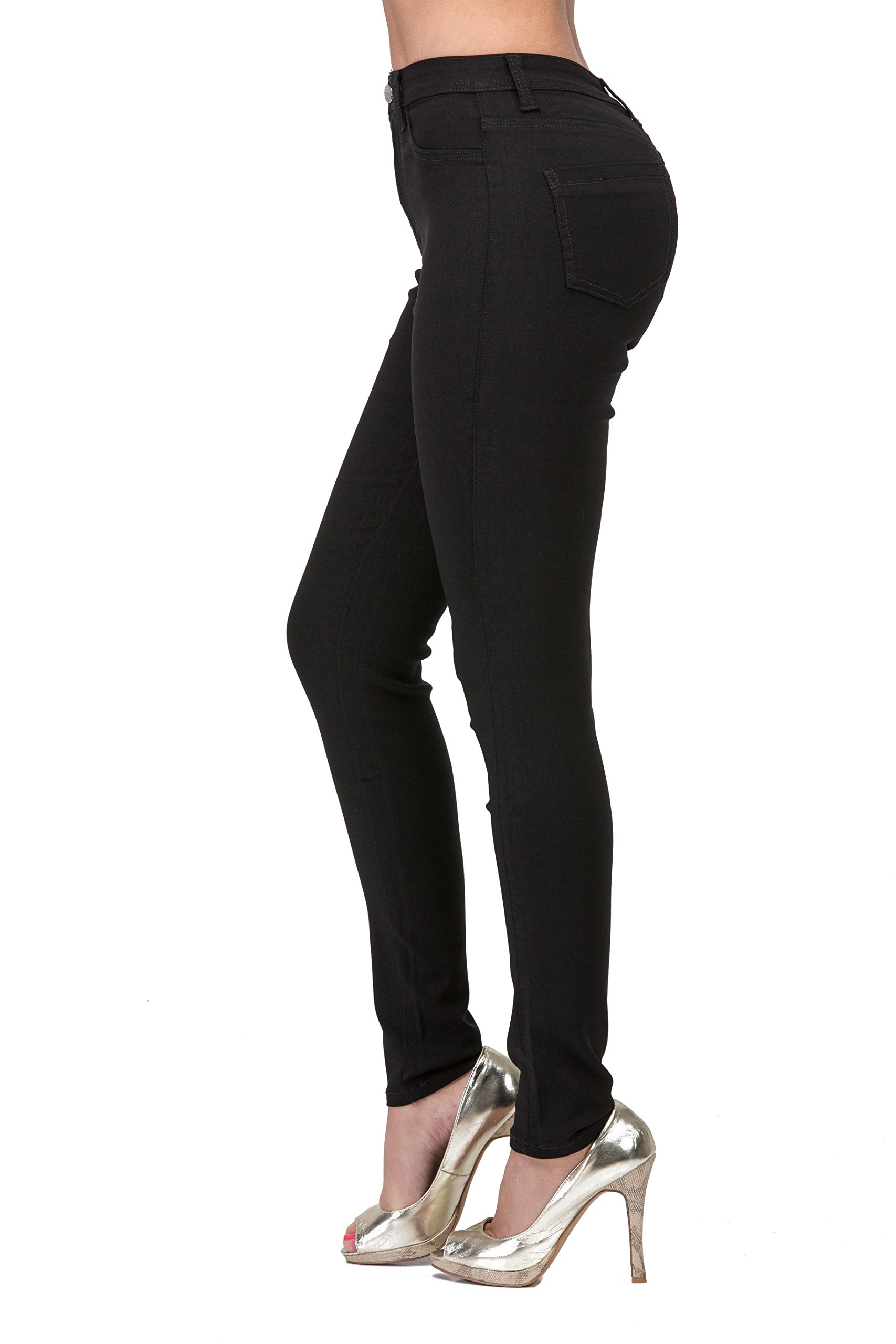 L.B FASHION Women's High Waisted Stretch Skinny Jeans - Plus Size Colored Denim Pants in Black, White & Khaki | Comfortable Slim Fit for Casual Wear, Office & Night Out
