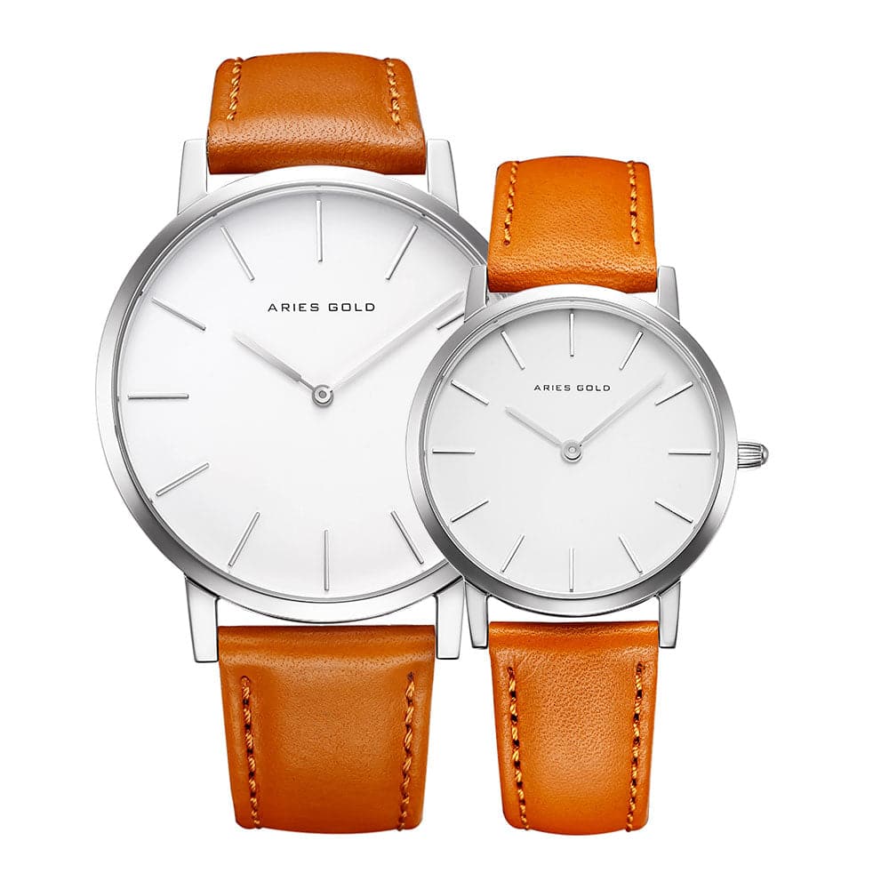 Stylish ARIES GOLD URBAN SANTOS G 1022 & L 1023 Couple's Watches - Luxury Matching His & Hers Timepieces for Anniversary Gifts & Romantic Occasions