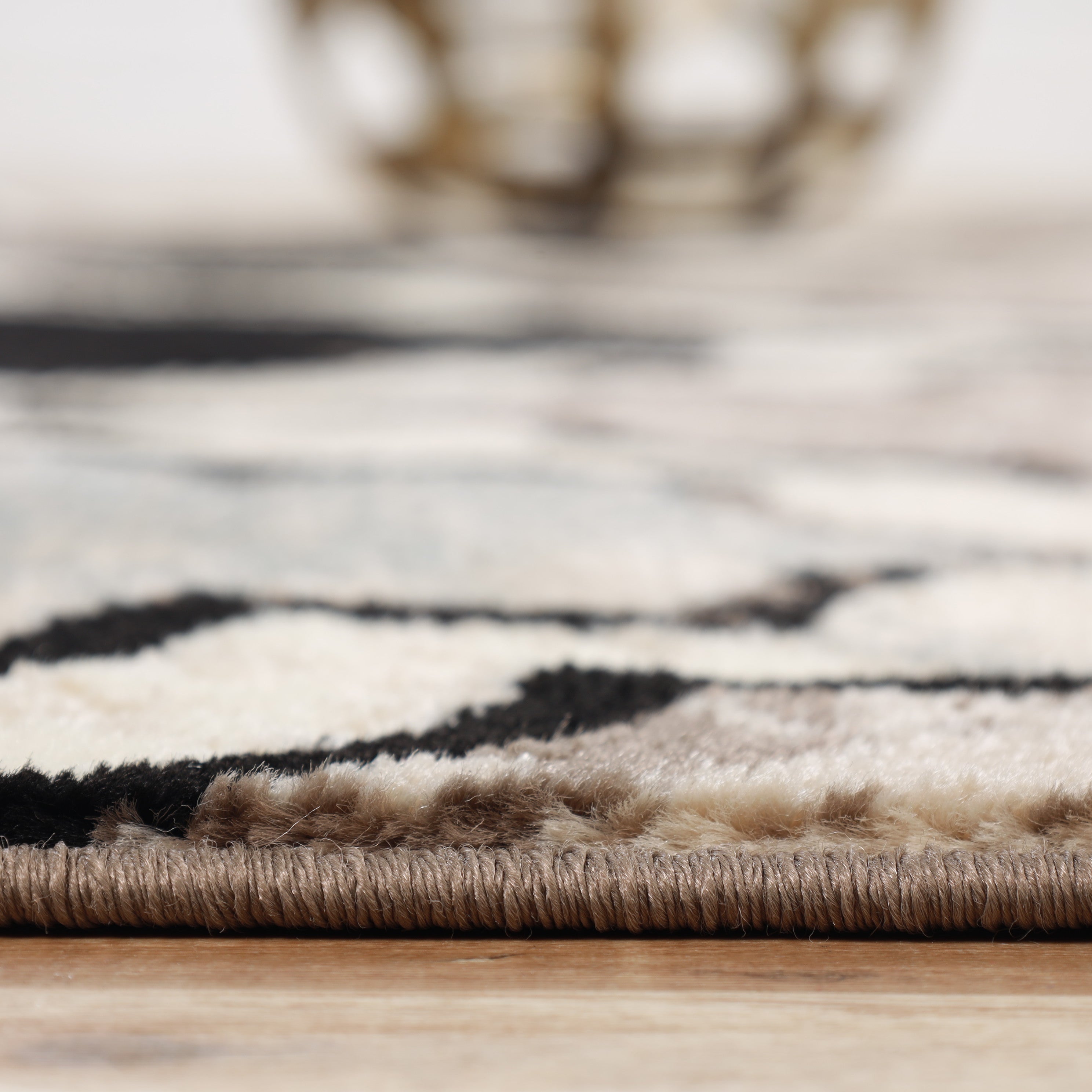 Viking Geometric Trellis Indoor Area Rug & Runner - Non-Slip Modern Nordic Design Living Room Carpet for Bedroom, Hallway, and Entryway Decor