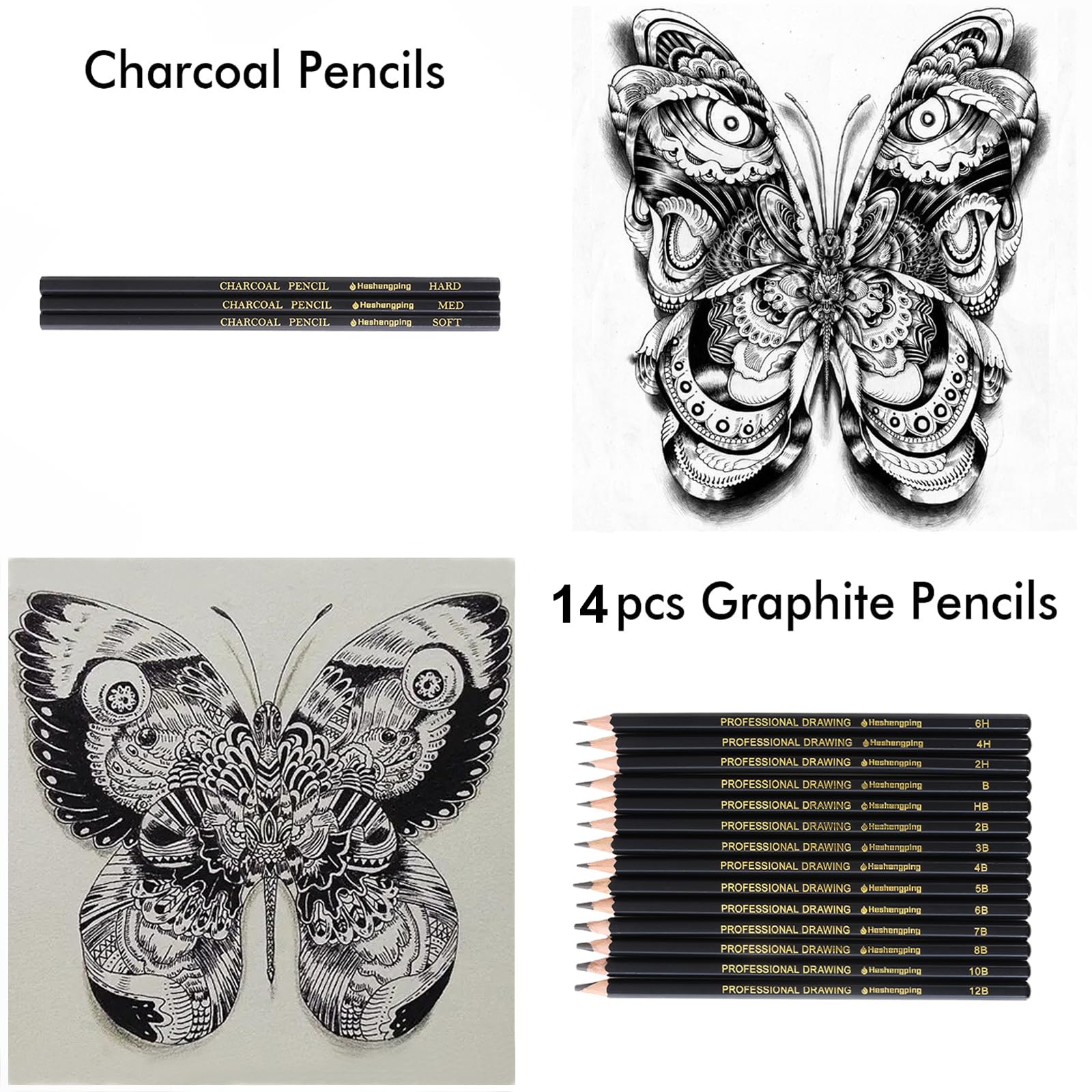 78-Piece Professional Drawing Kit with Sketchbook - Graphite, Charcoal, Watercolor & Metallic Pencils in Portable Case | Complete Art Supplies Set for Artists & Beginners | Perfect for Sketching, Drawing & Gift Giving