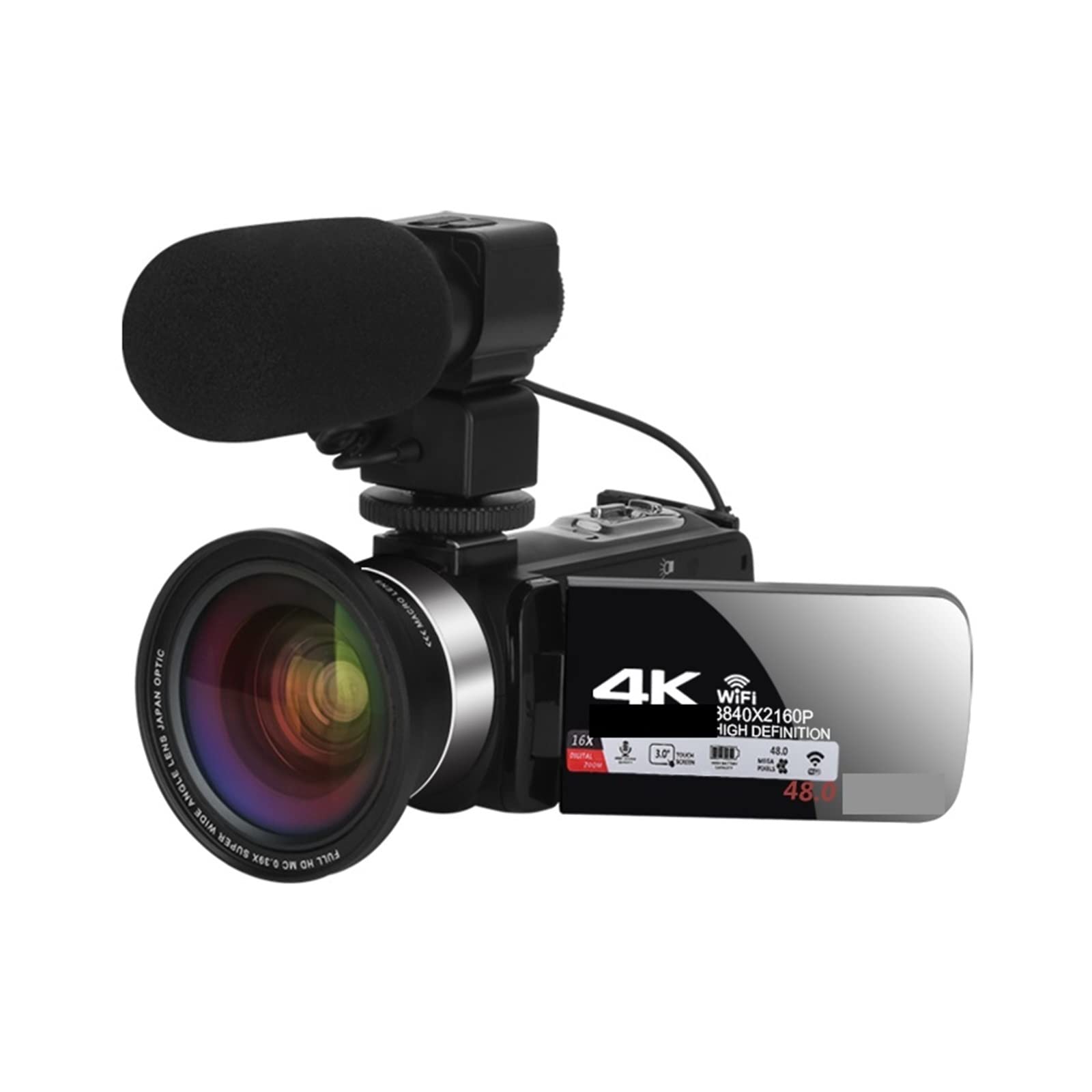 4K Vlog Camera - AUBEST Professional Digital Camcorder with Wide Angle Lens for YouTube Live Streaming, Blog Recording & Video Shooting (18X Zoom, No SD Card Included) - Perfect for Travel Vlogging, Home Movies & Online Content Creation