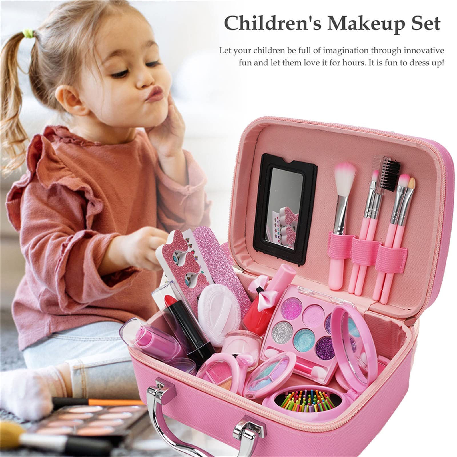 DATPOP Washable Makeup Toy Set for Girls - DIY Play House Fun