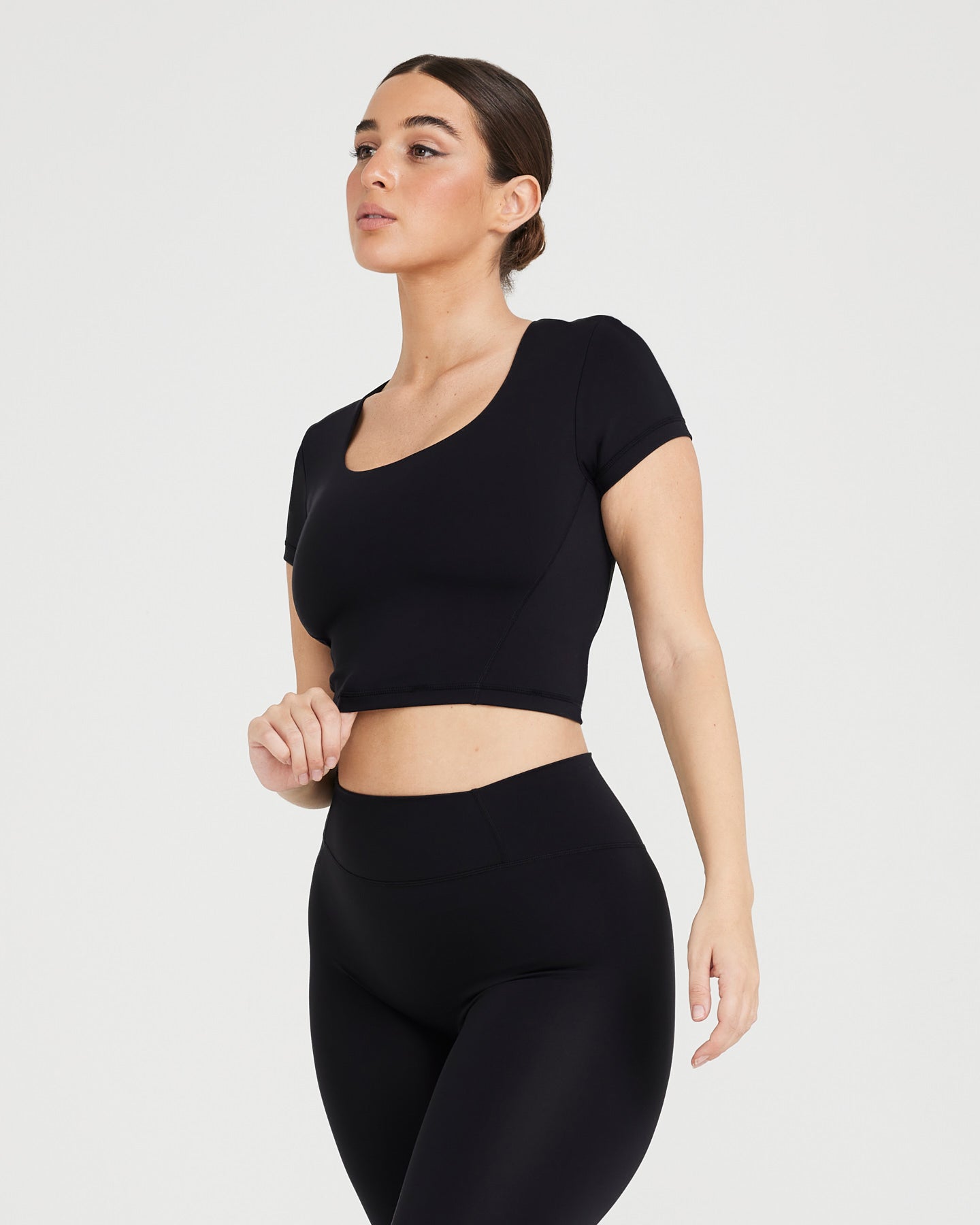 Timeless Crop Short Sleeve Tee for Women | Black Cotton Basic Top | Perfect for Casual Wear, Summer Outfits & Layering