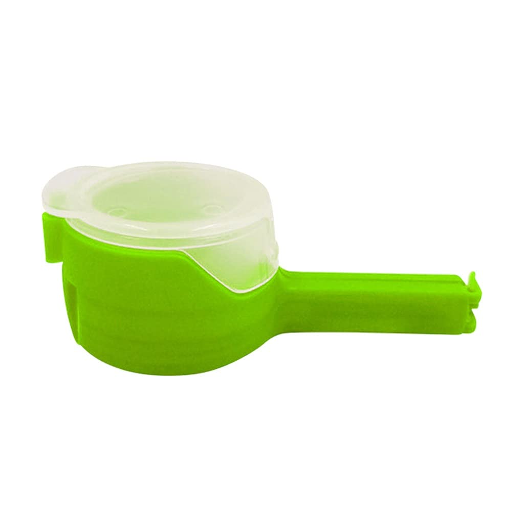 Reusable Multifunctional Snack Sealing Clip with Pour Spout - Food Saver Fresh Keeping Travel Clamp (Green, One Size) - Perfect for Kitchen Storage, Travel Snacks & Picnic Organization