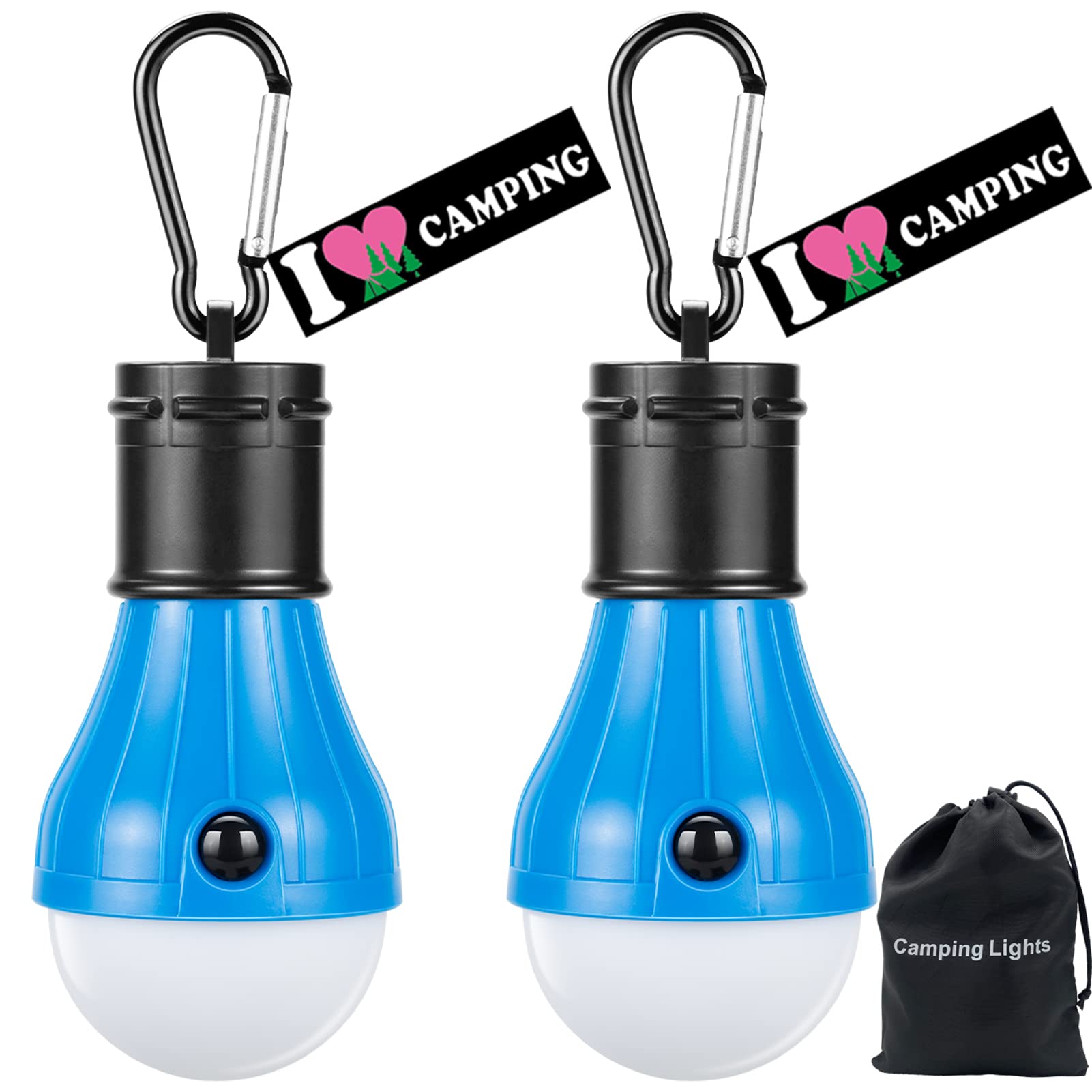 Doukey LED Camping Light [2 Pack/4 Pack] - Portable Battery Powered Tent Lantern with 4 Modes for Backpacking, Hiking, Fishing & Emergency - Perfect for Outdoor Adventures & Indoor Power Outages