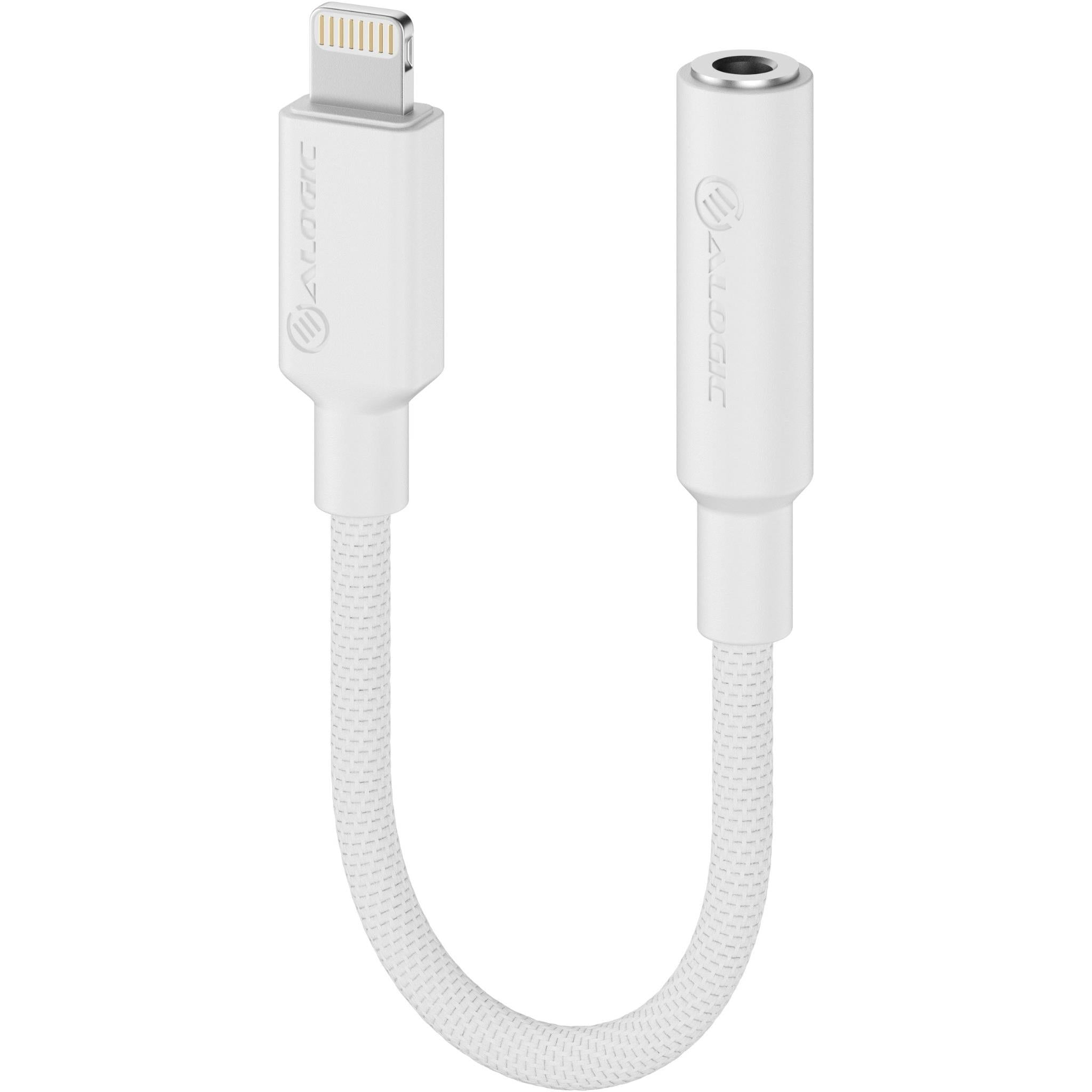 ALOGIC Elements Pro Lightning to 3.5mm Audio Adapter - White - Compatible with iPhone & iPad - High-Quality Audio Converter for Headphones & Speakers - Perfect for Music, Gaming & Calls
