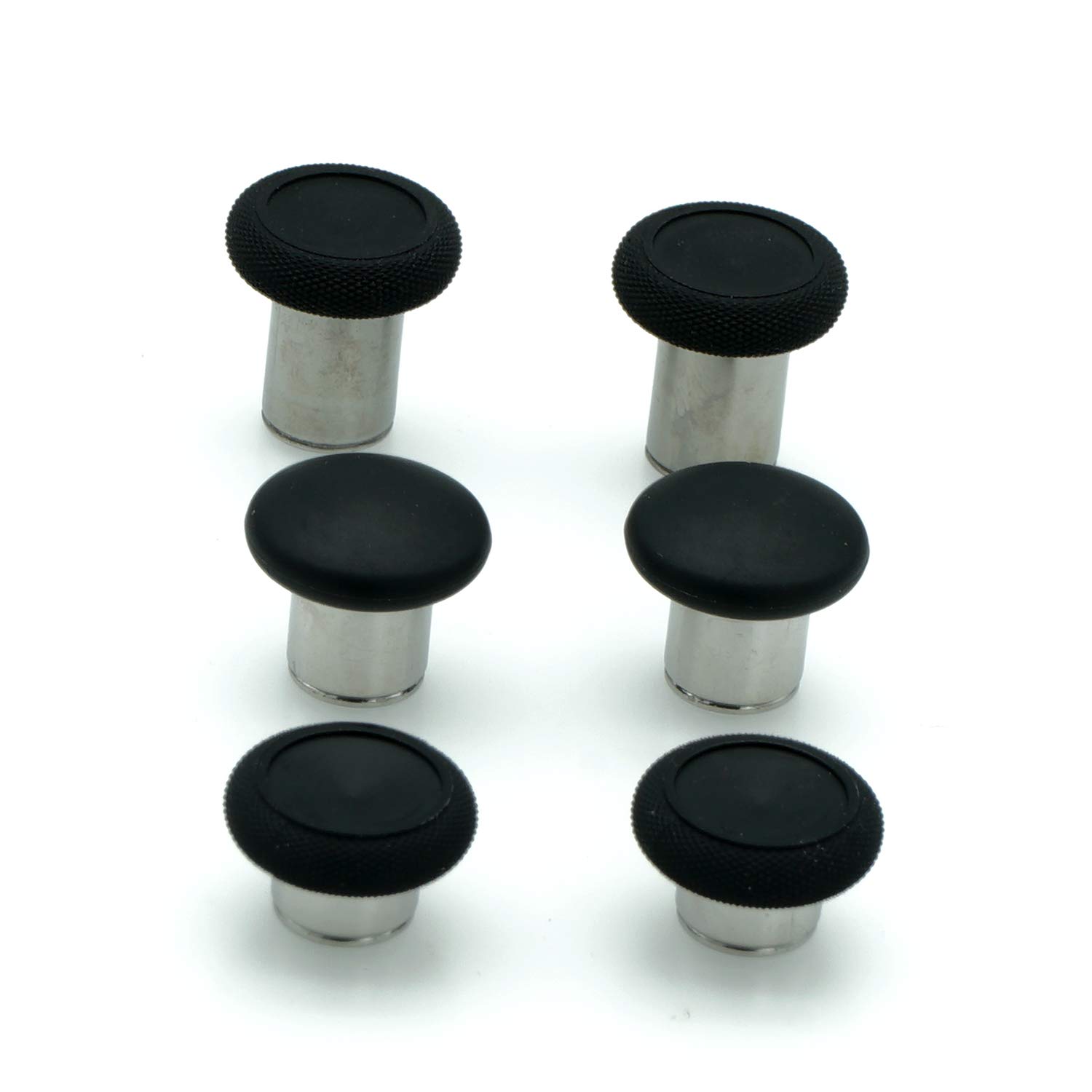 6 in 1 Replacement Thumbsticks Set for Xbox One Elite/PS4 DualShock 4/Xbox One Controller - Black Analog Sticks - Perfect for Gaming, Repair & Customization
