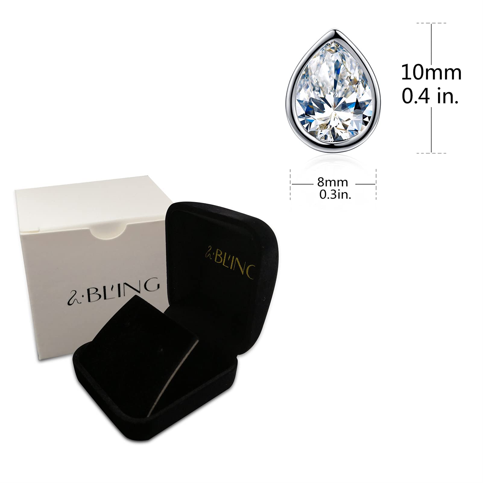 Platinum Teardrop Stud Earrings with Austrian Crystals - Elegant Women's Jewelry for Parties & Gifts