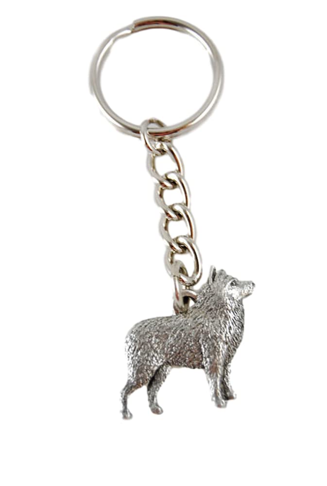 SDISC Schipperke George Harris Pewter Keychain - Cute Dog Lover Gift for Pet Owners, Collectible Metal Key Ring for Keys, Bags & Backpacks - Perfect for Dog Show Enthusiasts & Animal Lovers