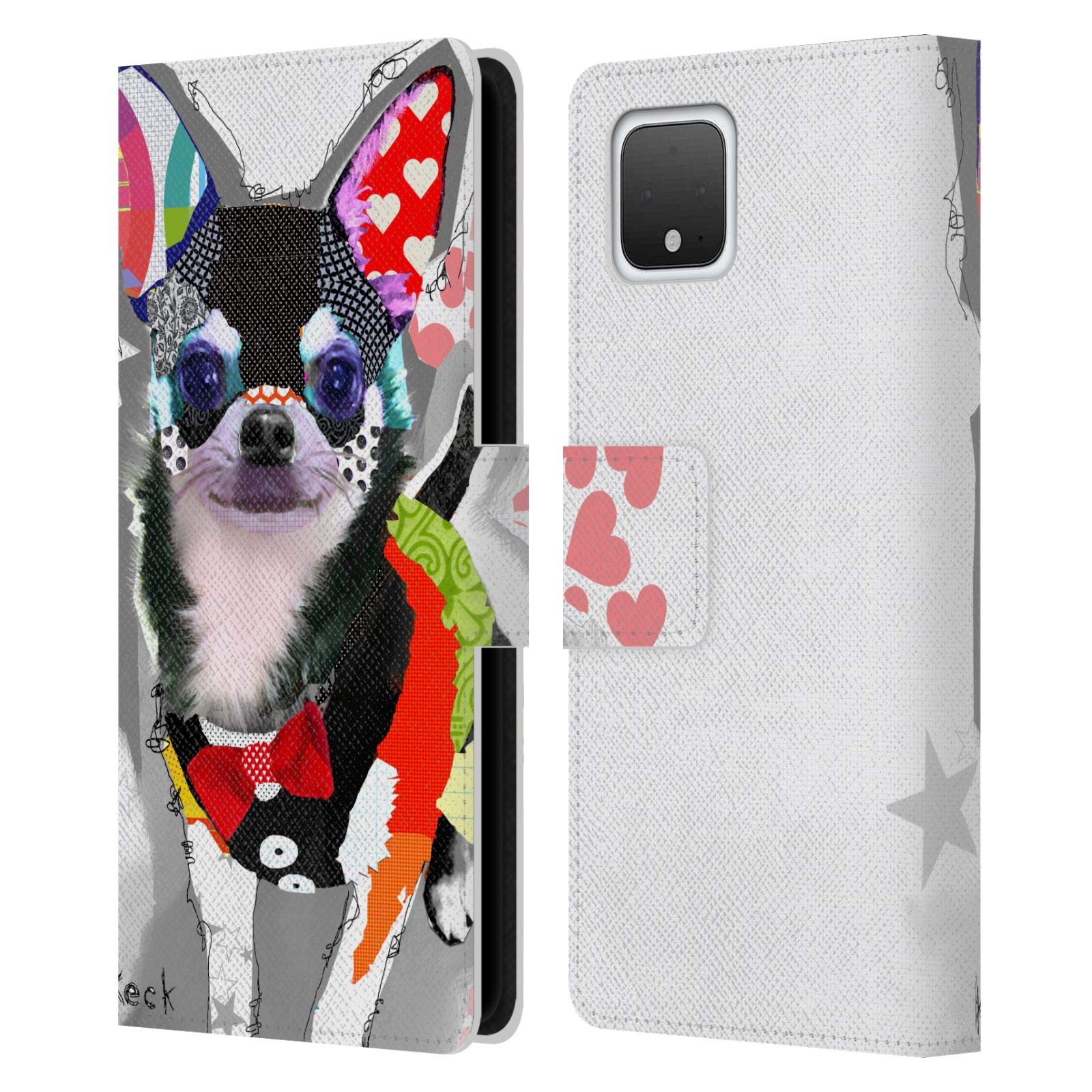 Michel Keck Chihuahua Leather Wallet Case for Google Pixel 4 - Perfect for Travel & Daily Use