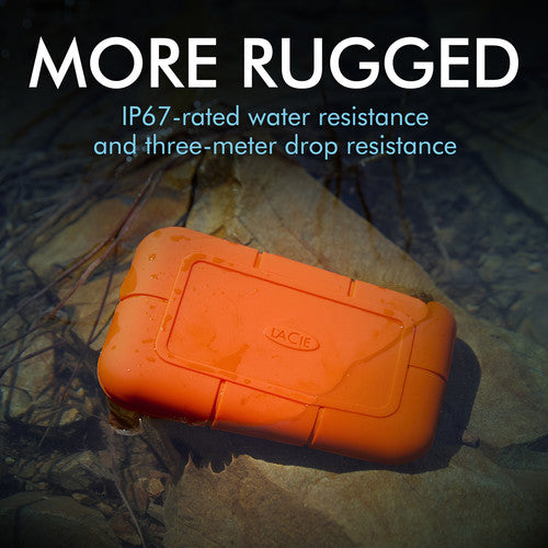 LaCie 2TB Rugged USB 3.2 Gen 2 Type-C External SSD - Shockproof & Water-Resistant Portable Hard Drive for Mac, PC, Photography & Video Editing