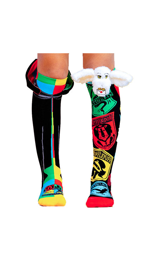 Madmia Harry Potter Hogwarts and Hedwig Crew Socks - Cozy Novelty Socks for Fans, Gift Ideas for Potterheads, Perfect for Cosplay and Movie Nights