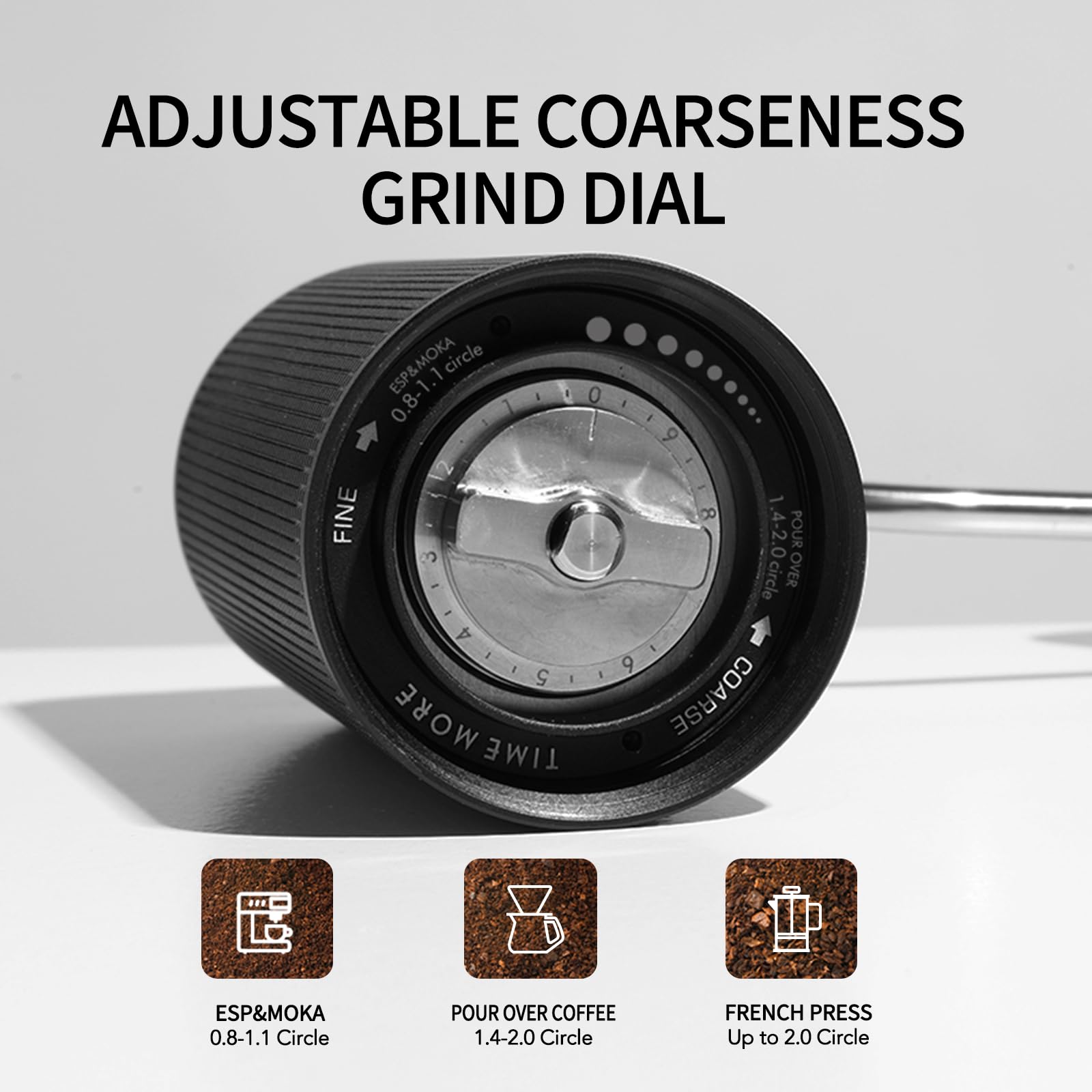 TIMEMORE Chestnut C3 ESP Manual Coffee Grinder - Stainless Steel Conical Burr, Adjustable Settings for Espresso & Pour Over - Perfect for Home, Office & Travel Coffee Brewing