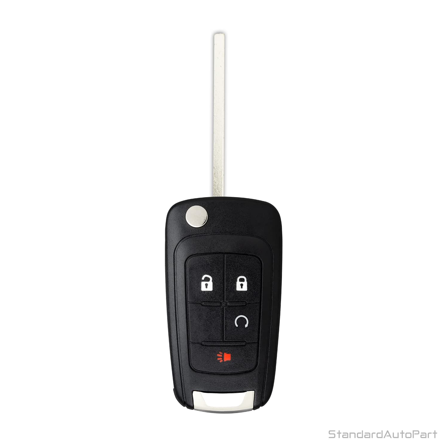 StandardAutoPart Flip Key Entry Remote Key Fob Compatible with Chevrolet Equinox Terrain Encore Impala Sonic OHT01060512 with Remote Start - Replacement Car Key for Easy Vehicle Access & Security (Ideal for Lost Keys, Spare Keys, or Key Upgrades)
