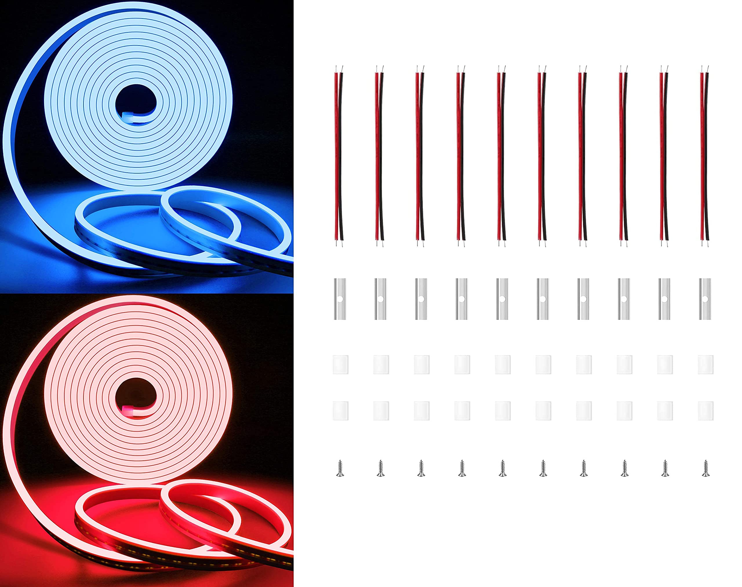 Lamomo 12V Dimmable LED Strip Lights with Remote Control - 16.4ft Neon Rope Lights for Bedroom, Kitchen, Party Decor | Waterproof RGB Color Changing Lights for Indoor & Outdoor Use