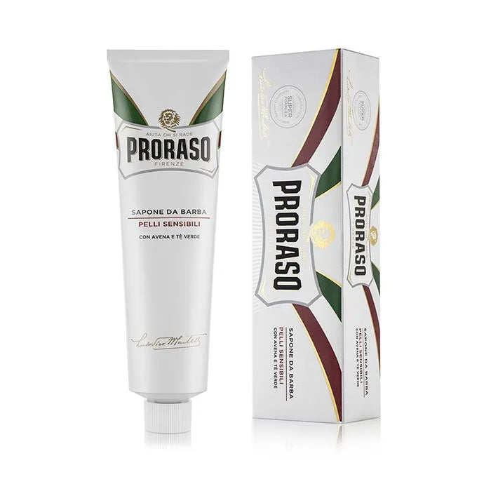 Proraso White Shaving Cream for Sensitive Skin - Soothing Pre-Shave & Post-Shave Care - Perfect for Daily Shaving Routine & Beard Grooming at Home or Travel