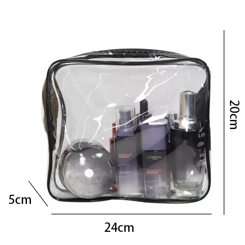 Clear Travel Toiletry Bags Set of 3 - Waterproof Cosmetic Organizer for Women & Men - Perfect for Airplane Carry-on, Gym, Camping Trips