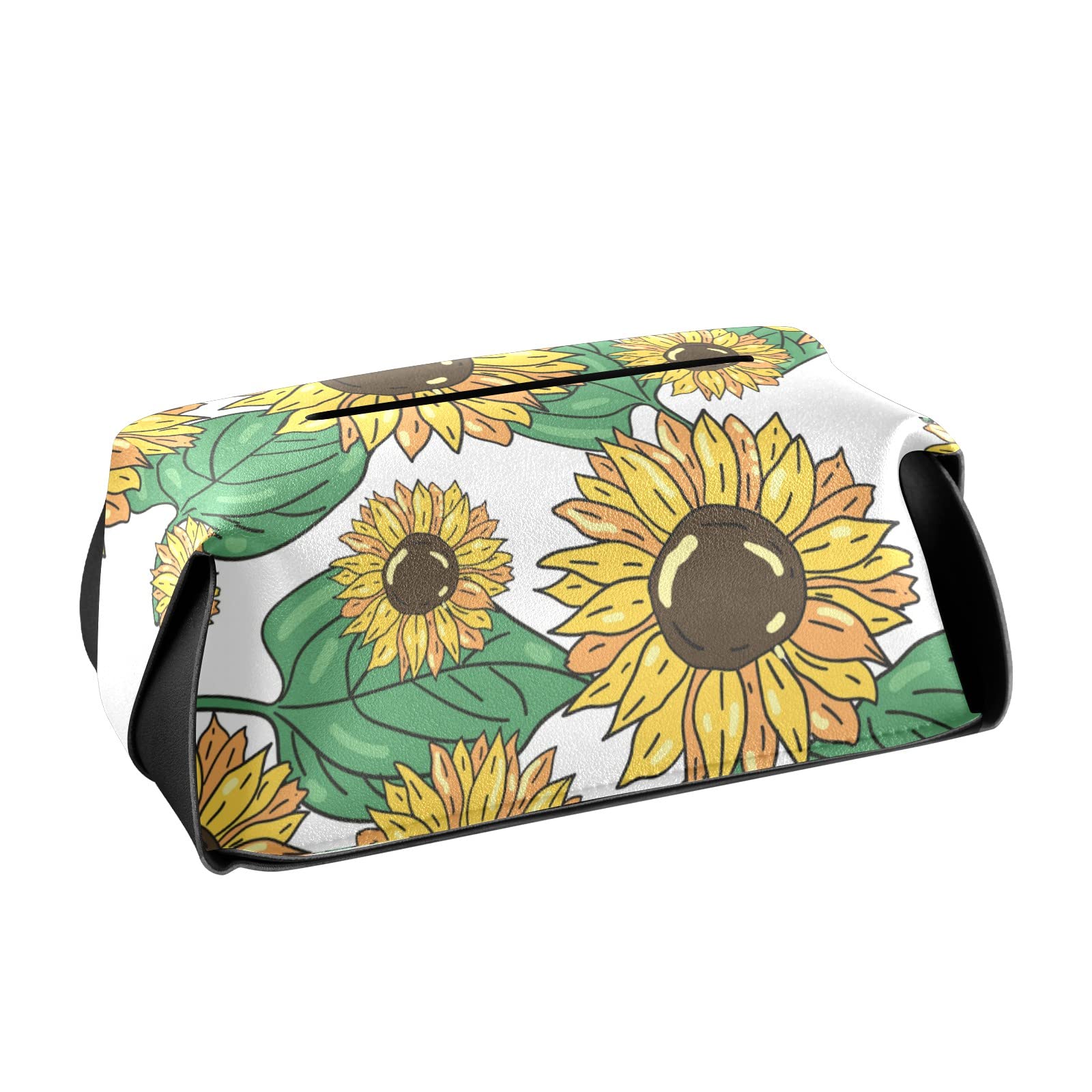 Leather Tissue Box Cover with Handle - Bathroom, Office, Car Decor