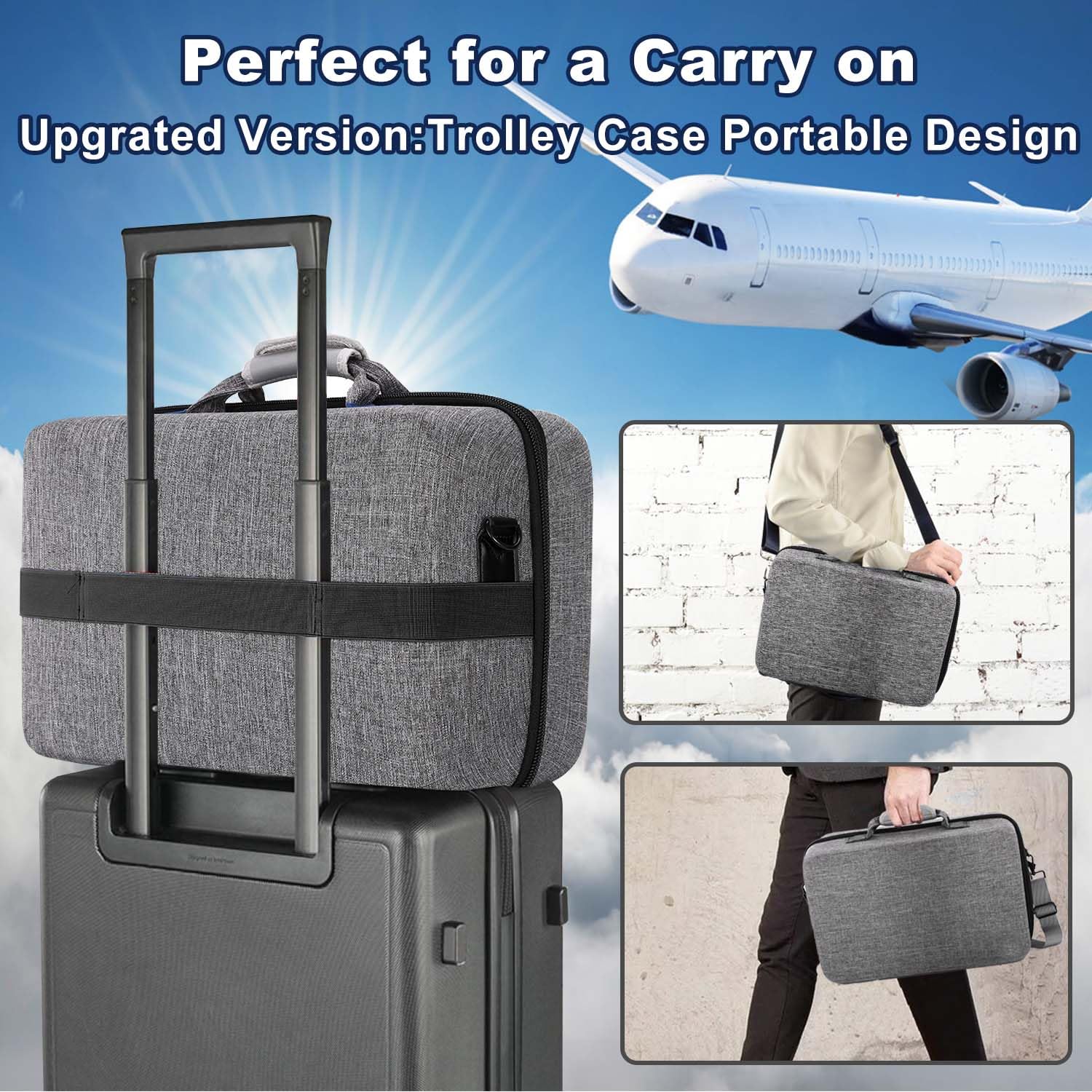 Hard Shell Travel Case for PS5 & PS5 Pro - Protective Carrying Case with Large Storage for PlayStation 5 Console, Controller & Headset (Compatible with Disc/Digital Edition) - Perfect for Gaming Travel & Storage Protection