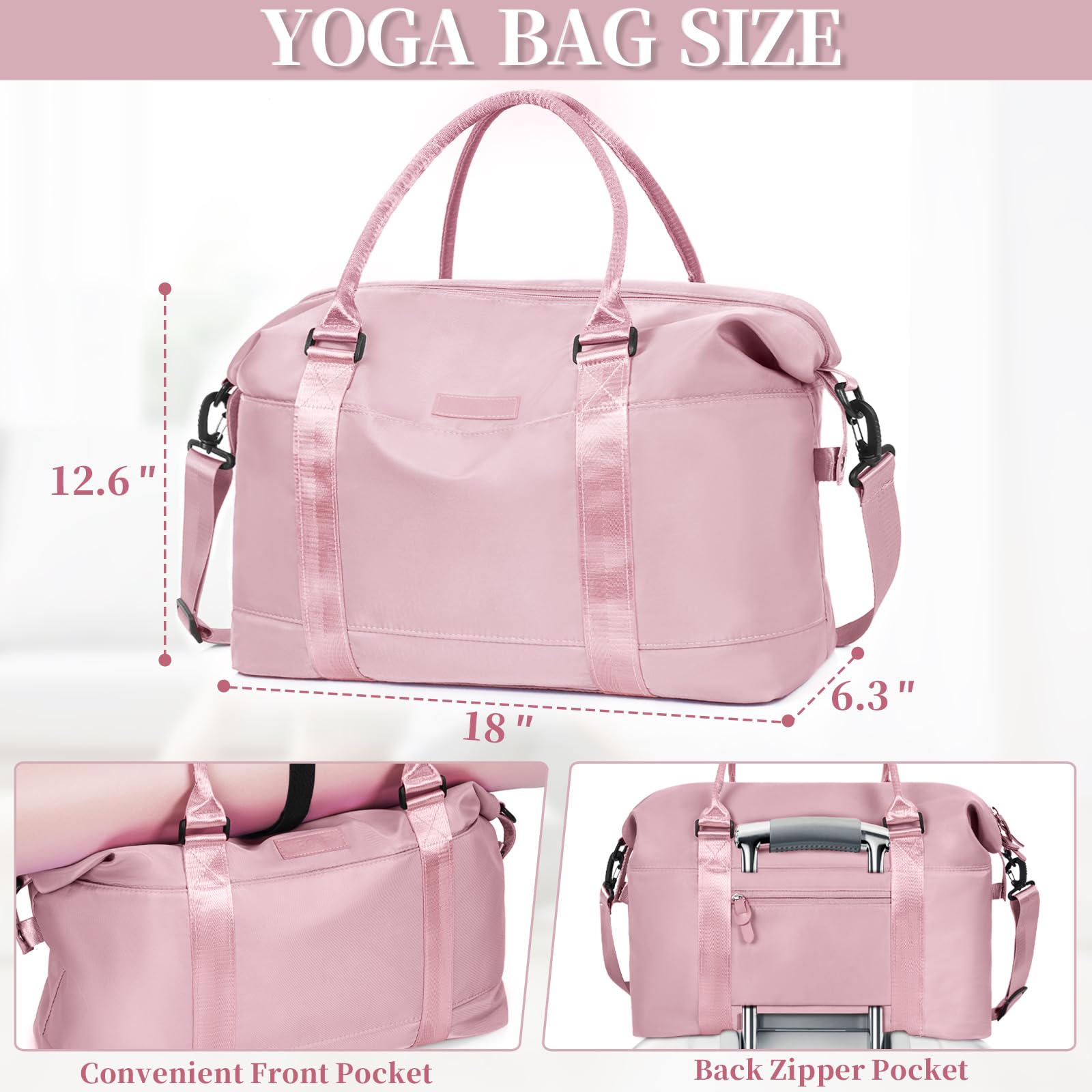 **Waterproof Travel Duffle Bag - Gym Weekender Overnight Tote with Luggage Sleeve & Wet Pocket - Perfect for Labor, Delivery, Hospital & Outdoor Adventures**