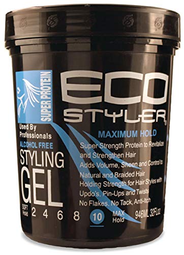 Eco Styler Super Protein Styling Gel for Natural Hair - 6 Pack | Long Lasting Hold for Curly, Coily & Wavy Hair | Salon Quality Styling for Wash & Go, Twist Outs & Braid Outs