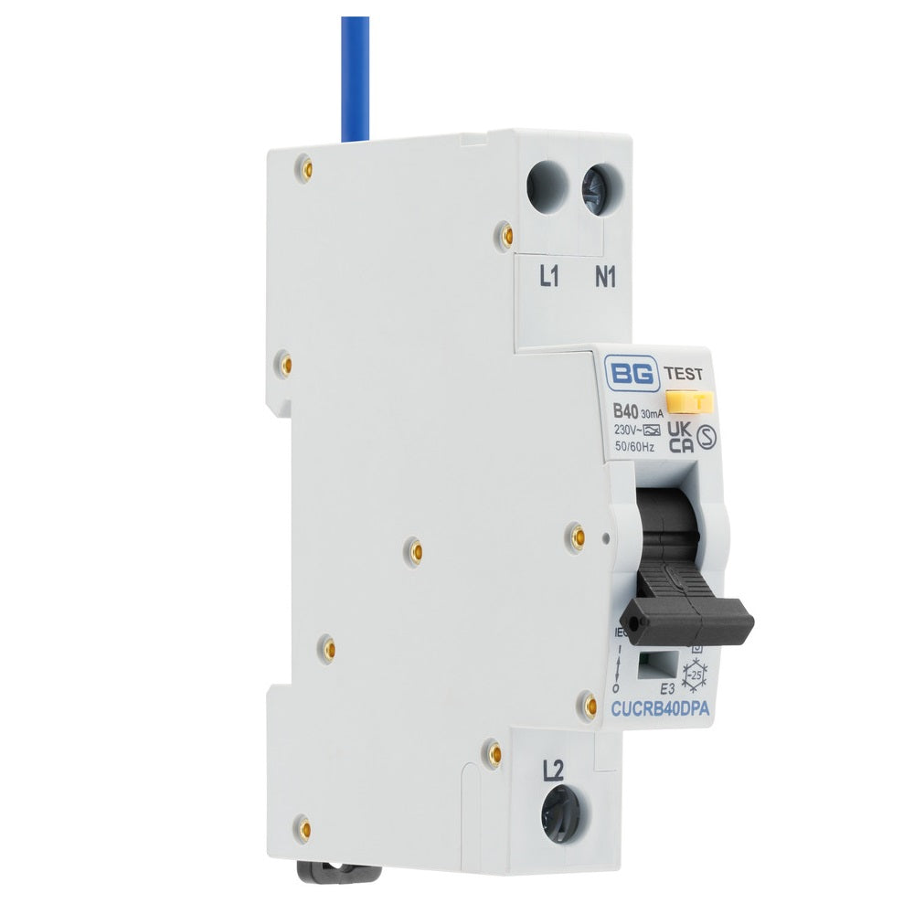BG Fortress Type A Double Pole 40A B Curve RCBO Circuit Breaker for Home & Commercial Electrical Safety | CUCRB40DPA