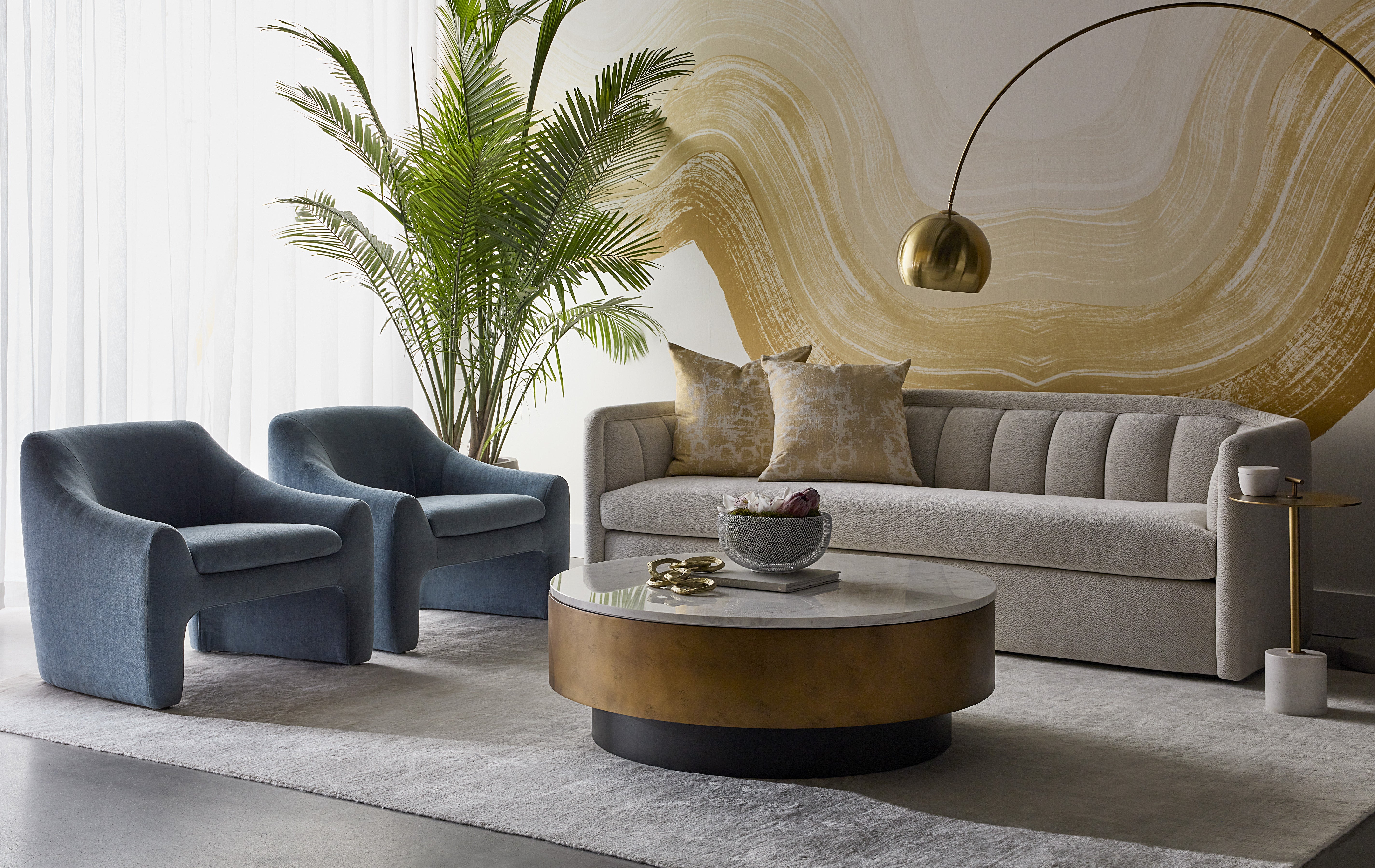 Birrit Sofa in Alaska Greige - Modern Comfortable Fabric Sectional Couch for Living Room, Lounge & Family Room