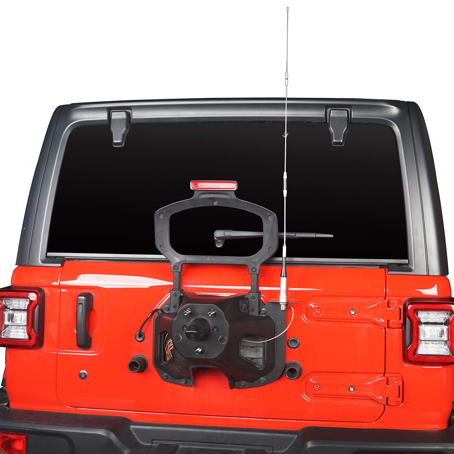 Hooke Road Wrangler JL CB Antenna Spare Tire Mount Bracket - Compatible with Jeep Wrangler JL 2018-2025 Models | Heavy Duty Off-Road Accessory for Jeep Enthusiasts & Overlanding Adventures