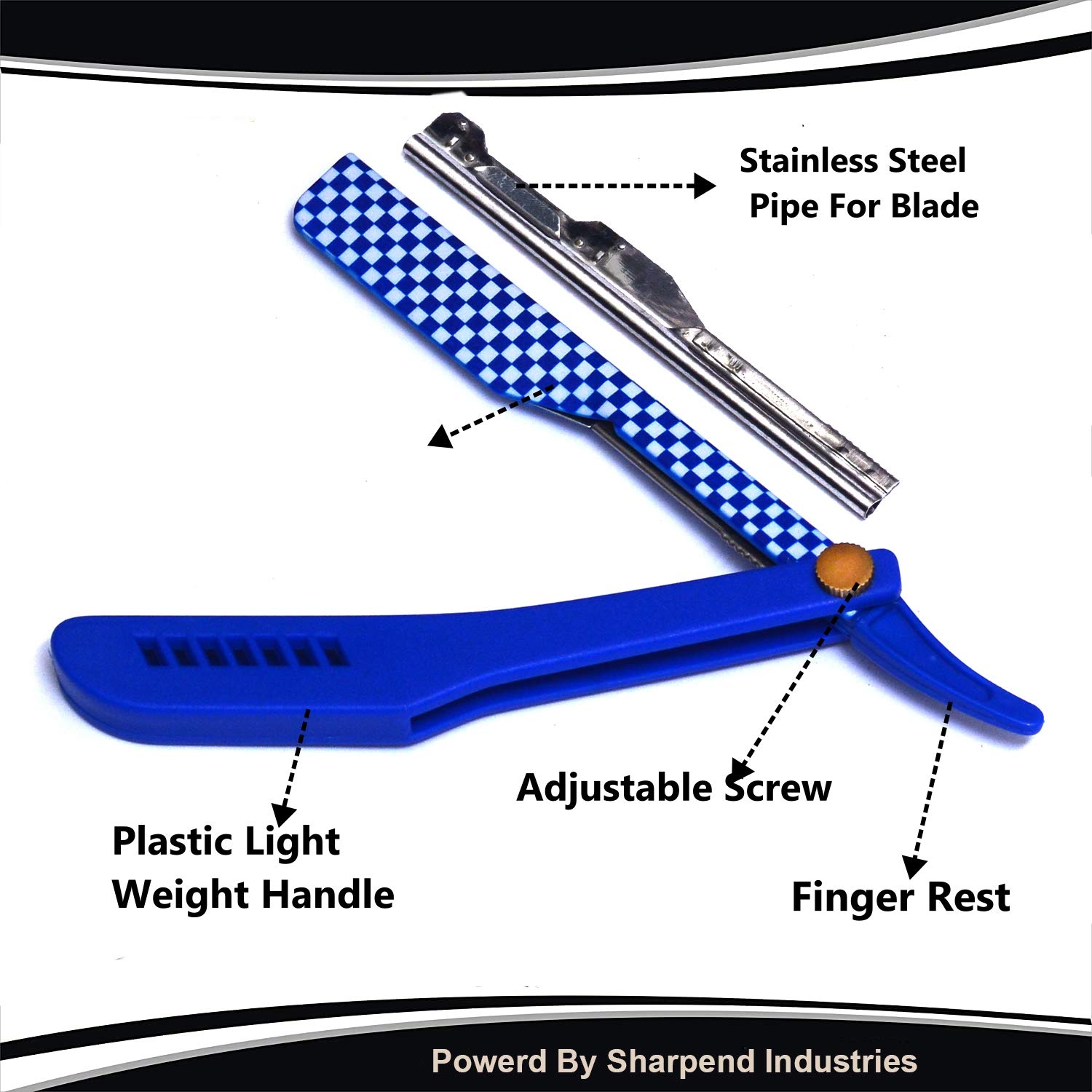 Professional Straight Edge Barber Razor - Salon Quality Cut Throat Shavette with 20 Blades & PU Leather Case | Men's Grooming Kit for Precision Shaving, Beard Trimming & Eyebrow Shaping | Perfect for Barbershops, Home Use & Travel