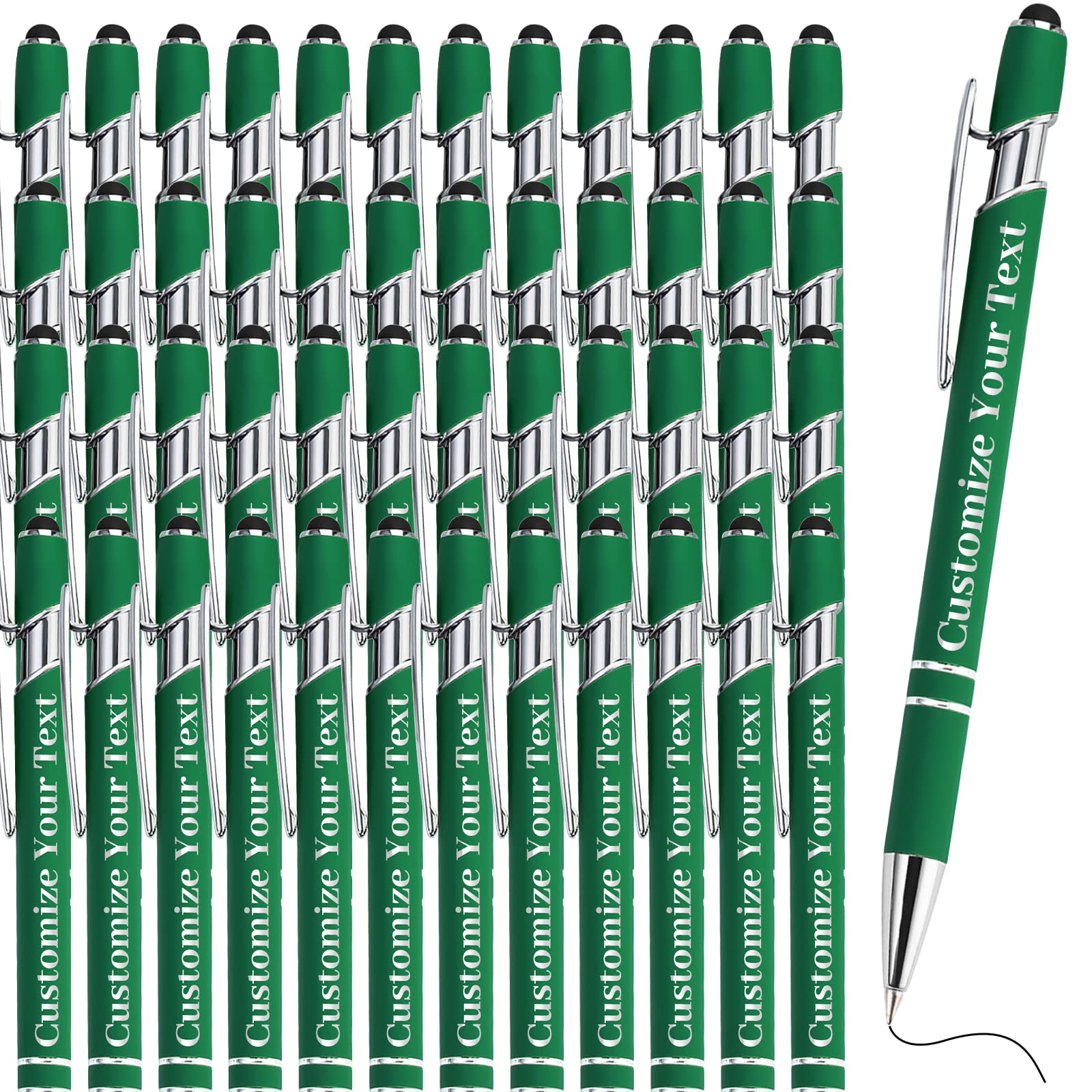 500 Pcs Custom Engraved Ballpoint Pens with Stylus - Personalized Bulk Pens for Business, Graduation, Wedding & Christmas Gifts - Free Name/Text Engraving (300 Pack) - Perfect for Corporate Events, School Supplies & Party Favors