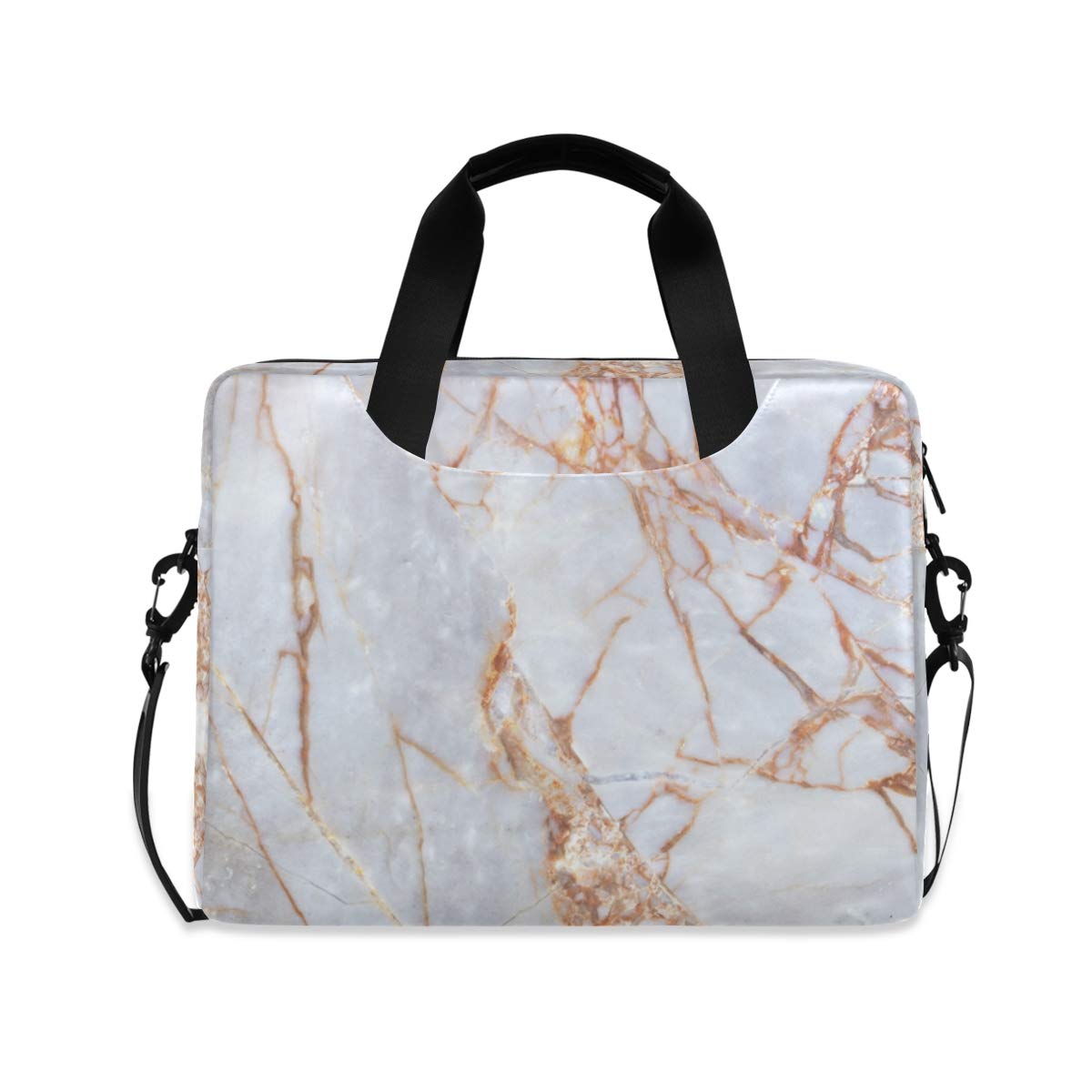 FULUHUAPIN 15.6 Inch Waterproof Laptop Bag - Marble Gold Briefcase with Shoulder Strap, Dustproof & Durable for Business, Travel, School & Commuting