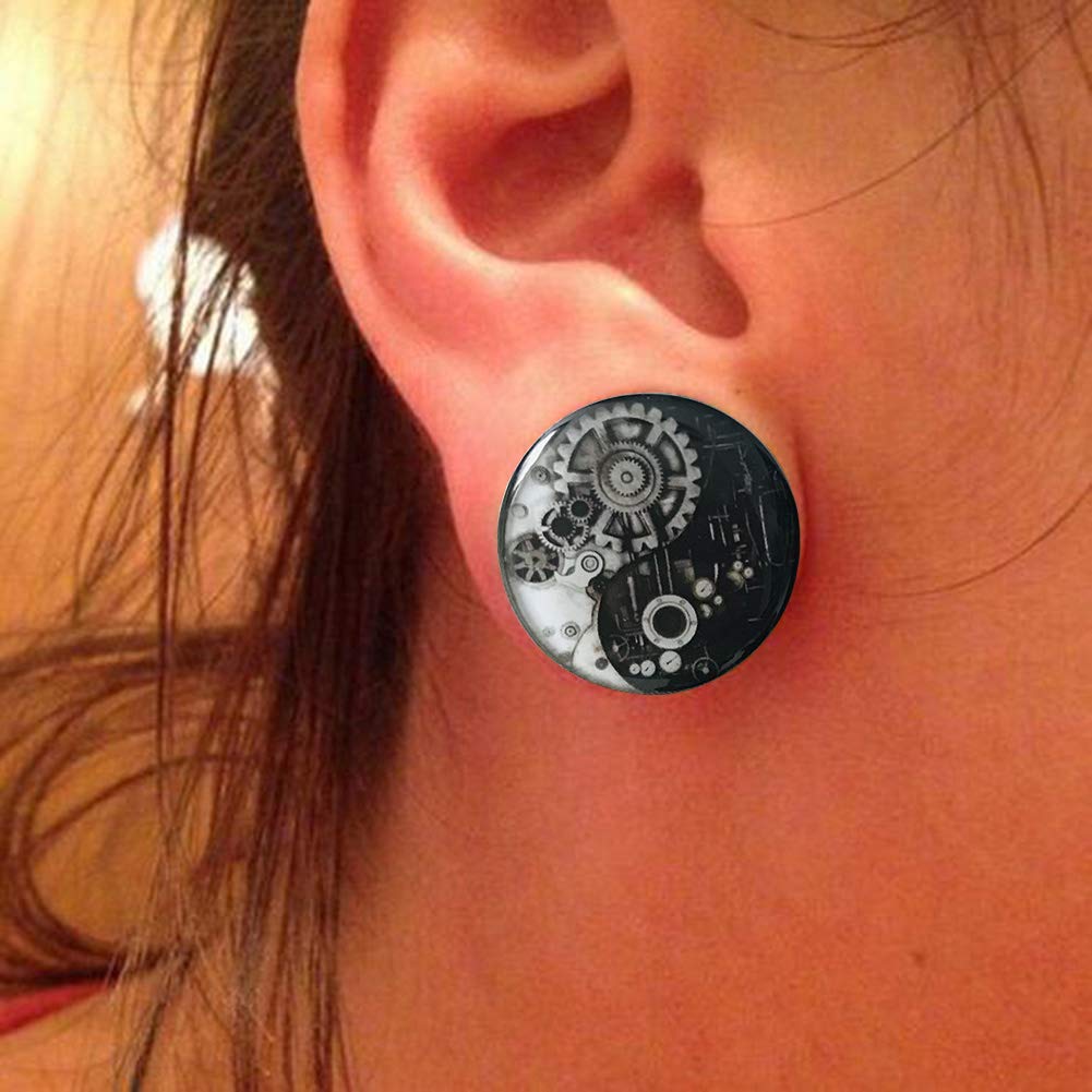 Ear Gauges Plugs and Tunnels - 6mm to 25mm Double Flared Screw Plug Ear Stretcher Expander for Body Piercing Jewelry - Perfect for Stretching, Everyday Wear and Alternative Fashion