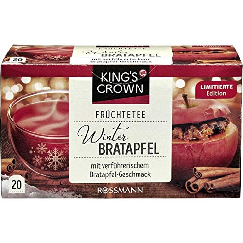 King's Crown Winter Baked Apple Tea - 20 Bags | German Made for Cozy Evenings
