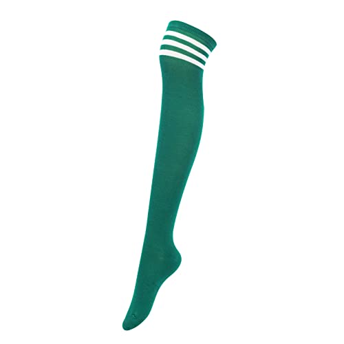 1 Pair - Green With White Stripes