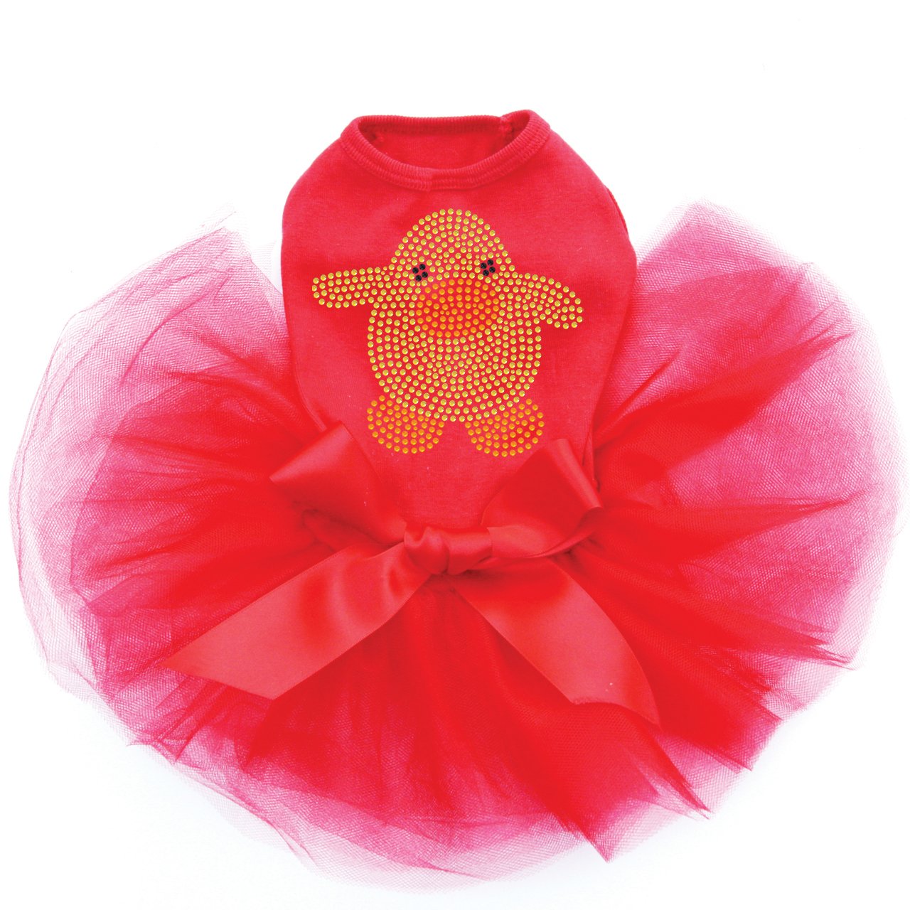 Easter Dog Tutu Dress with Rhinestones - 4XL Red for Festive Pet Parties