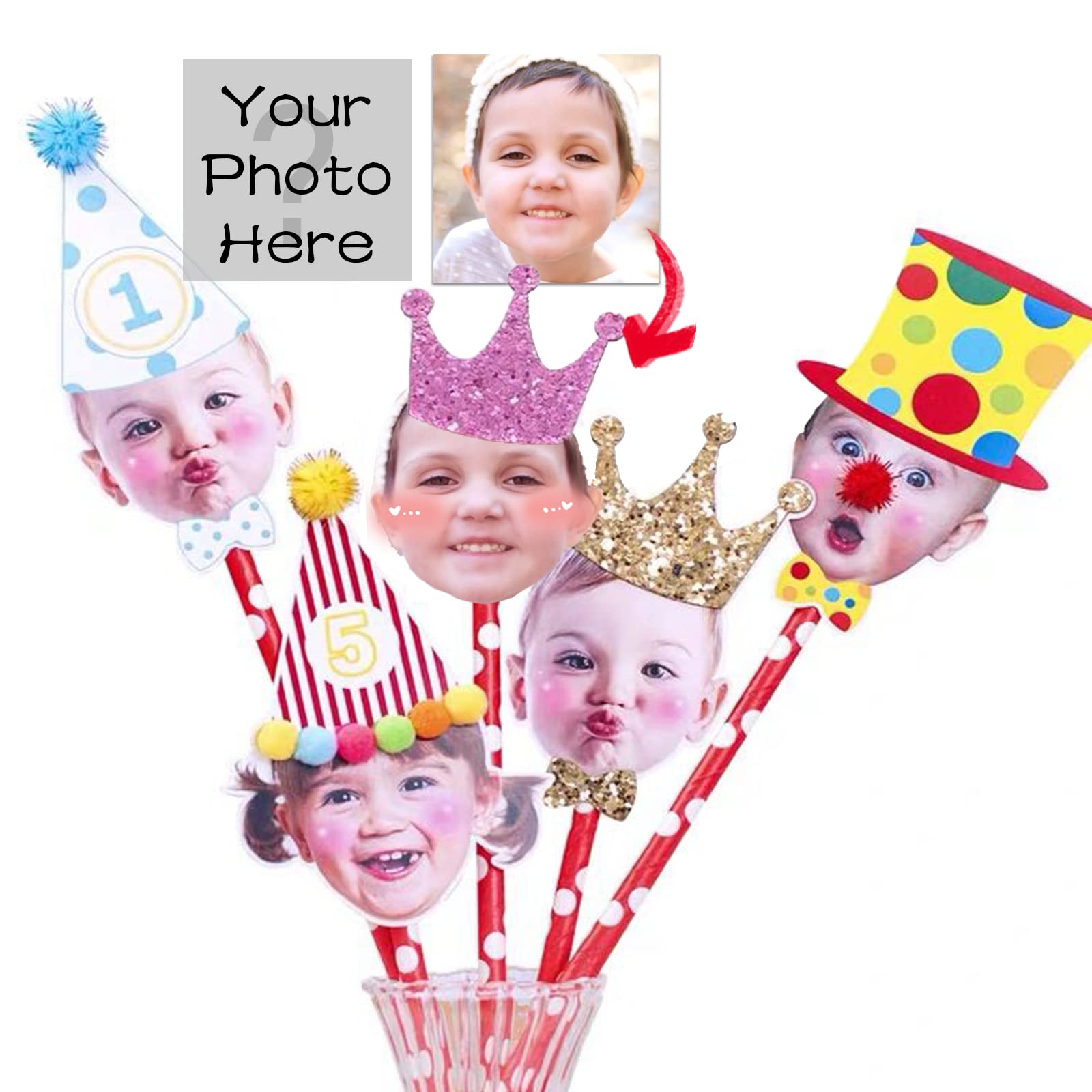 Custom Photo & Name Cake Topper - Personalized Birthday, Baby Shower, Wedding & Graduation Party Decor - Perfect for Celebrations & Special Occasions