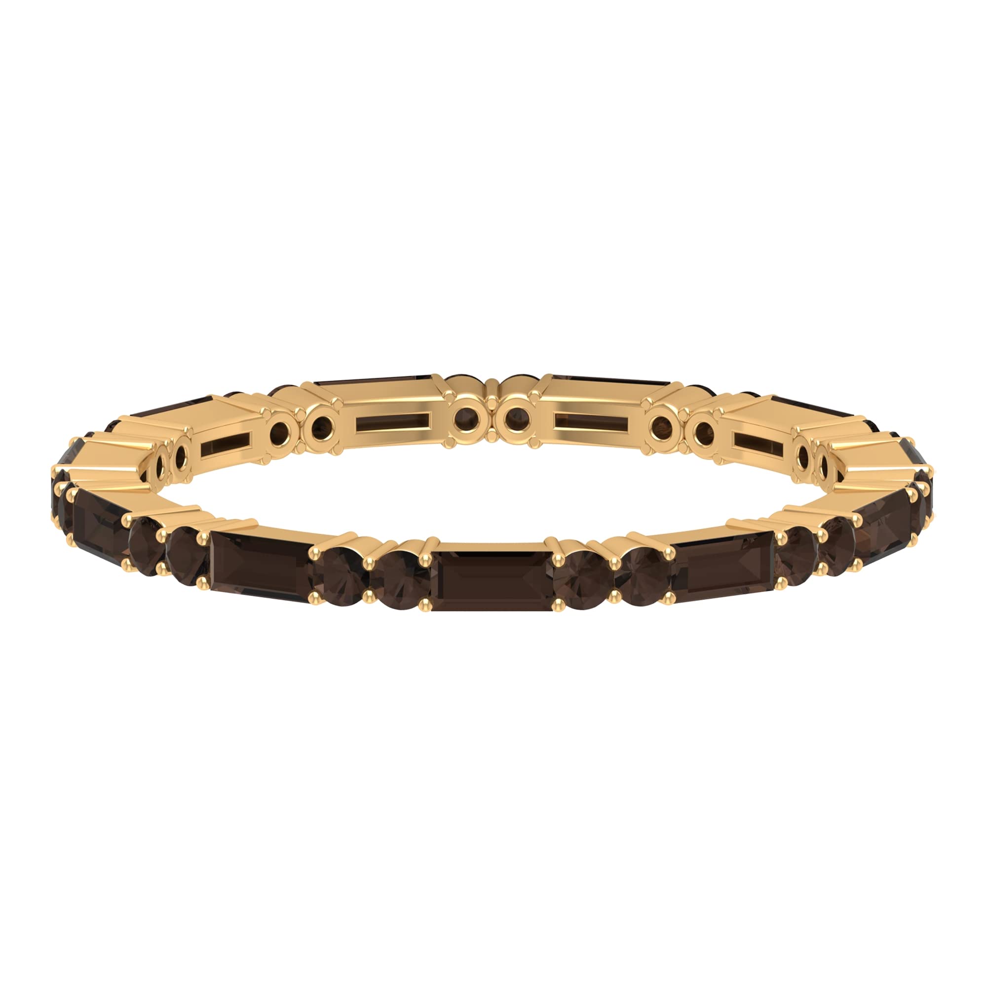 1 CT Smoky Quartz Eternity Band Ring - 14K Solid Gold June Birthstone Jewelry for Women - Perfect for Weddings, Anniversaries & Everyday Elegance