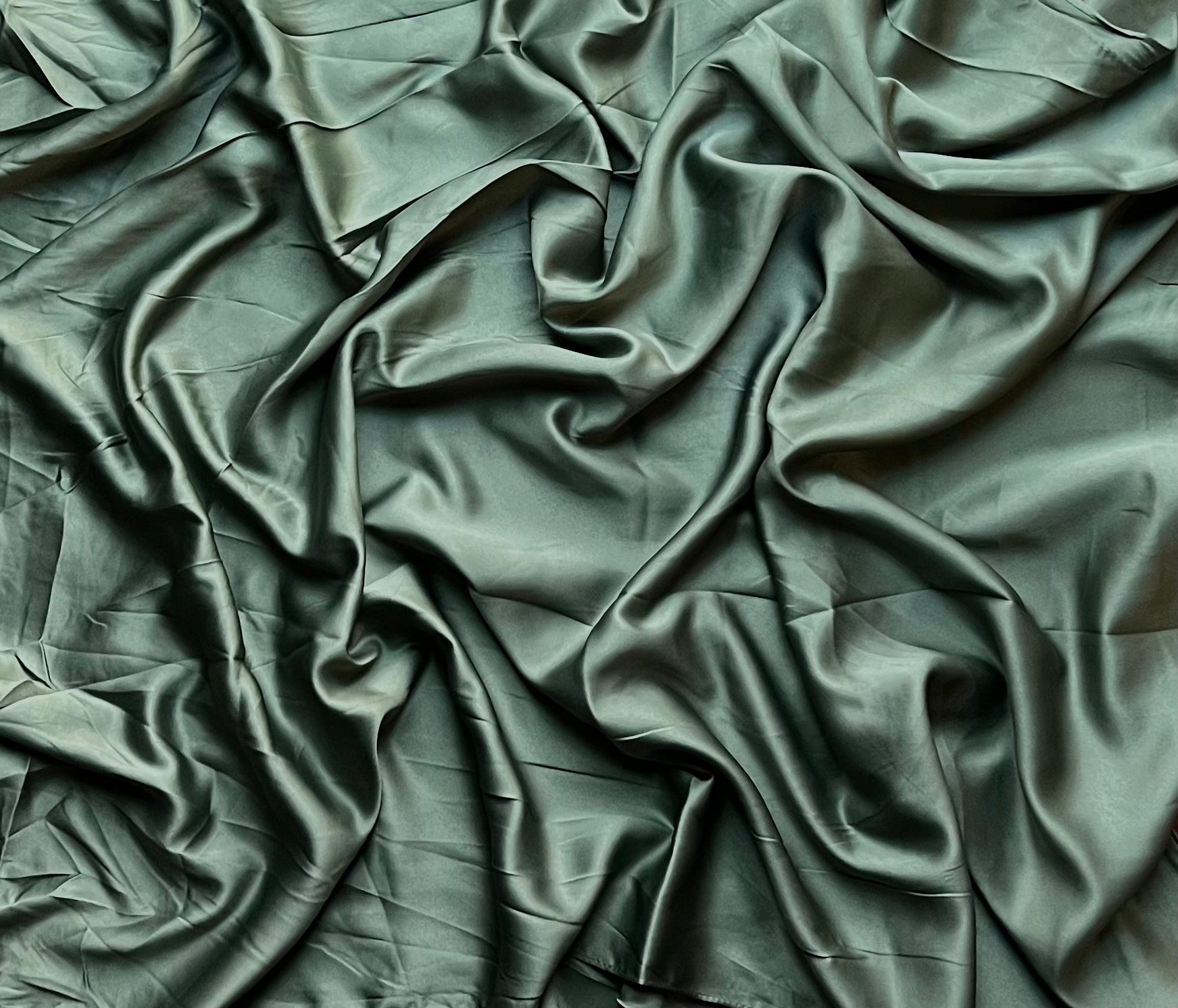 Classic Olive Satin Fabric - Soft & Luxurious Material for Dresses, Scarves & Home Decor
