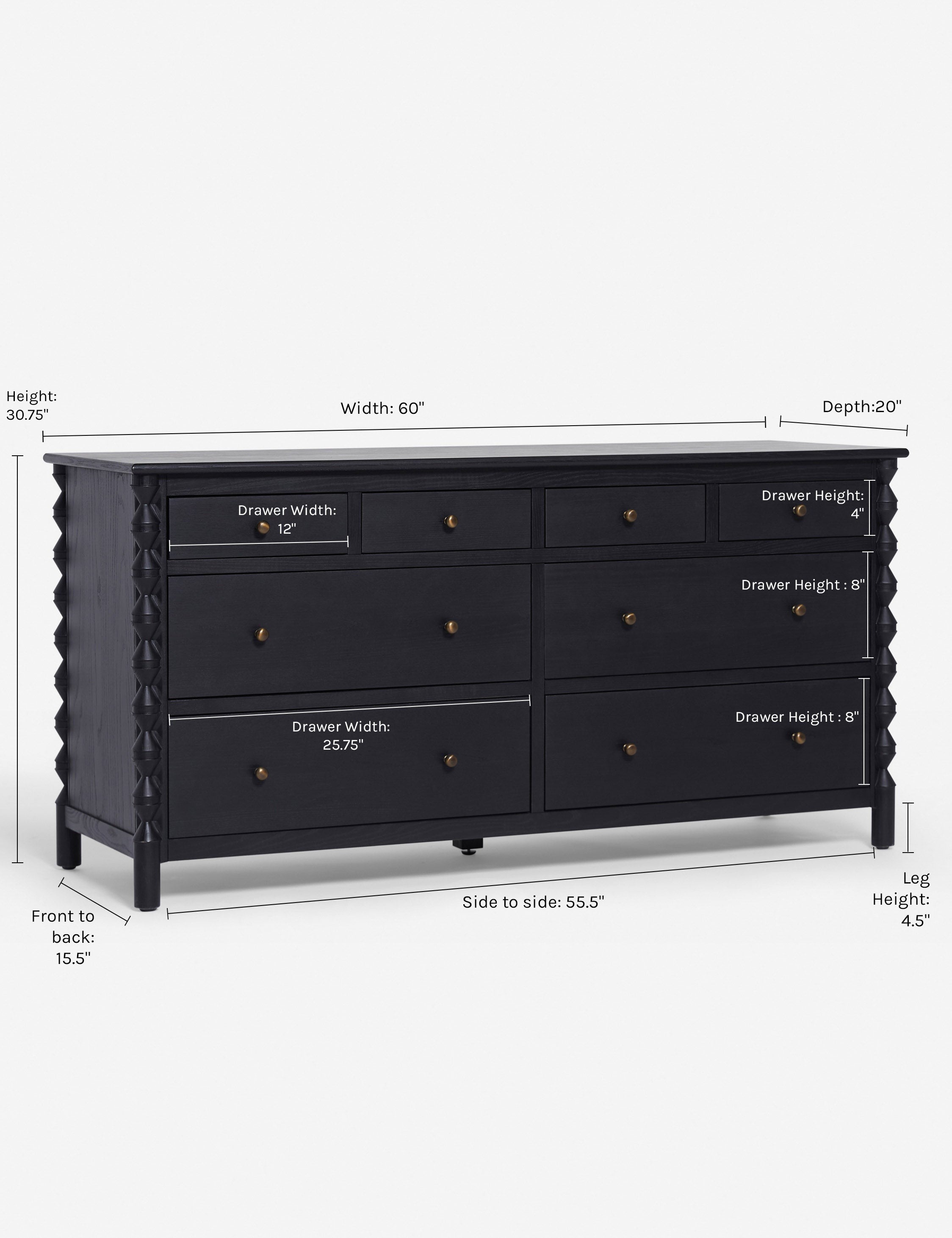 Topia 8-Drawer Dresser by Ginny Macdonald - Modern Bedroom Storage Organizer for Clothes & Accessories | Perfect for Master Bedroom, Guest Room & Dorm