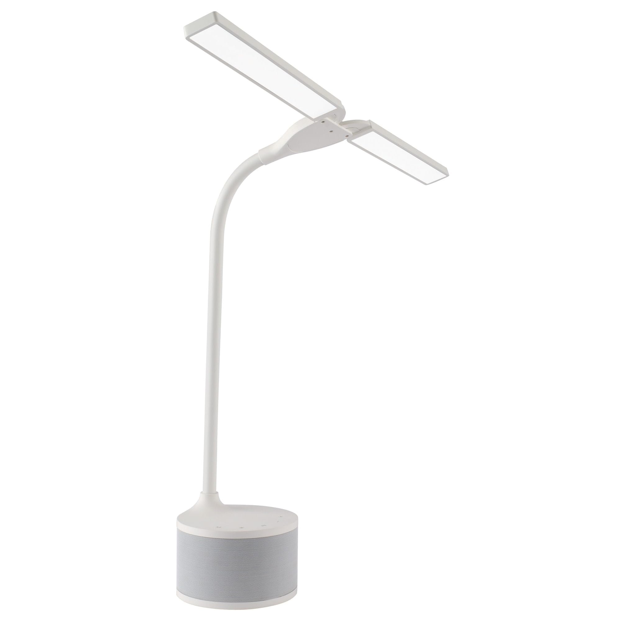 OttLite LED Desk Lamp with Dual Head & Bluetooth Speaker - Adjustable Brightness, Touch Control, 5 Color Modes, USB Charging Port | Energy Efficient Natural Daylight LED Light for Home Office, Study, Reading & Dorm Room | Perfect for Work, Gaming & Nighttime Use