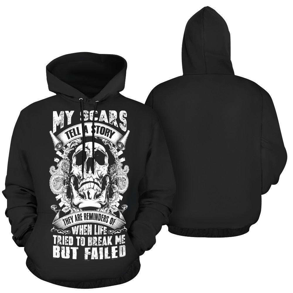 My Scars Tell A Story Hoodie - Inspirational Motivational Sweatshirt for Men & Women | Soft Cotton Pullover for Everyday Wear, Gym, Workout & Casual Outfits
