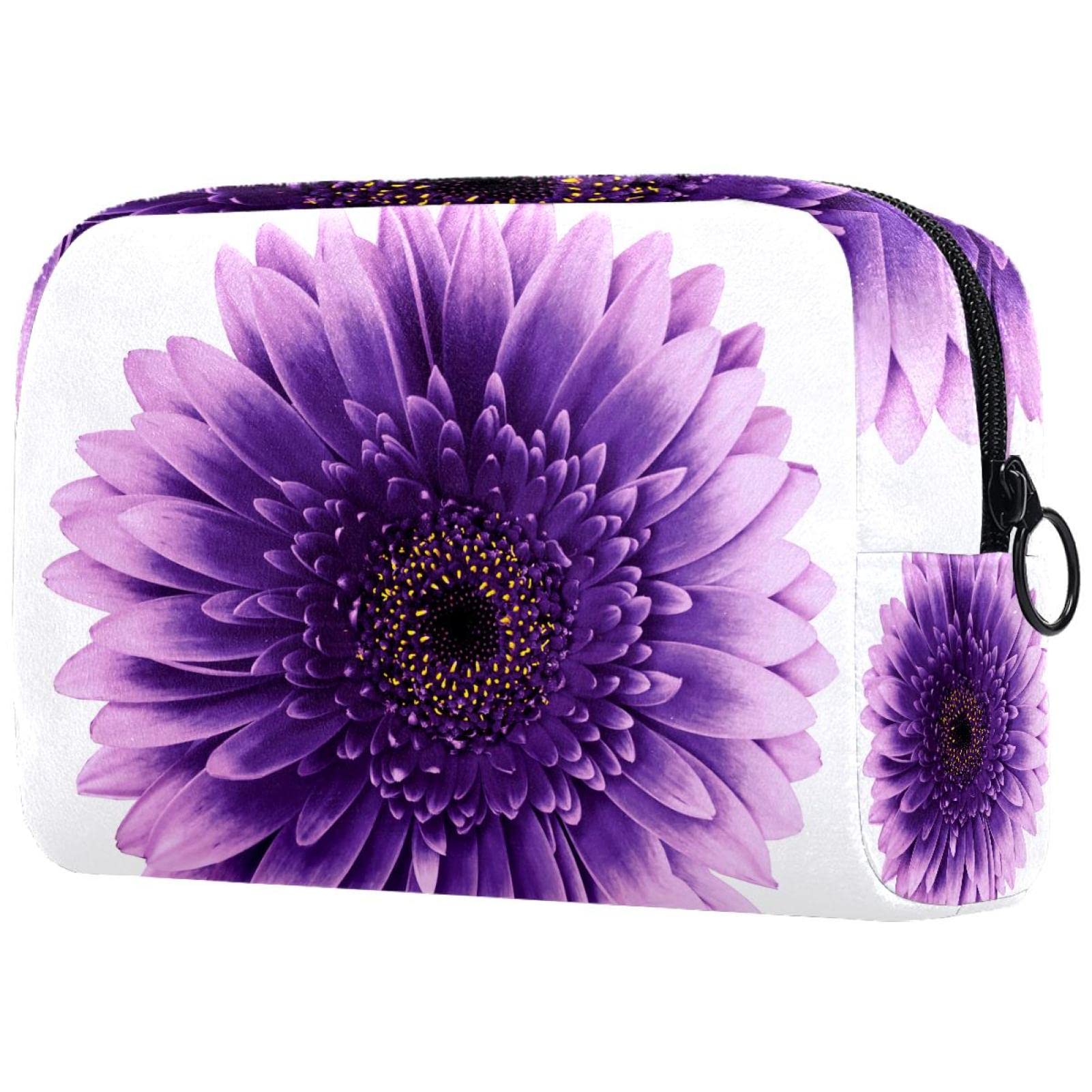 Gerbera Flower Floral Cosmetic Bag for Women - Cotton Zipper Makeup Pouch & Travel Toiletry Organizer | Perfect for Travel, Gym, and Daily Beauty Storage