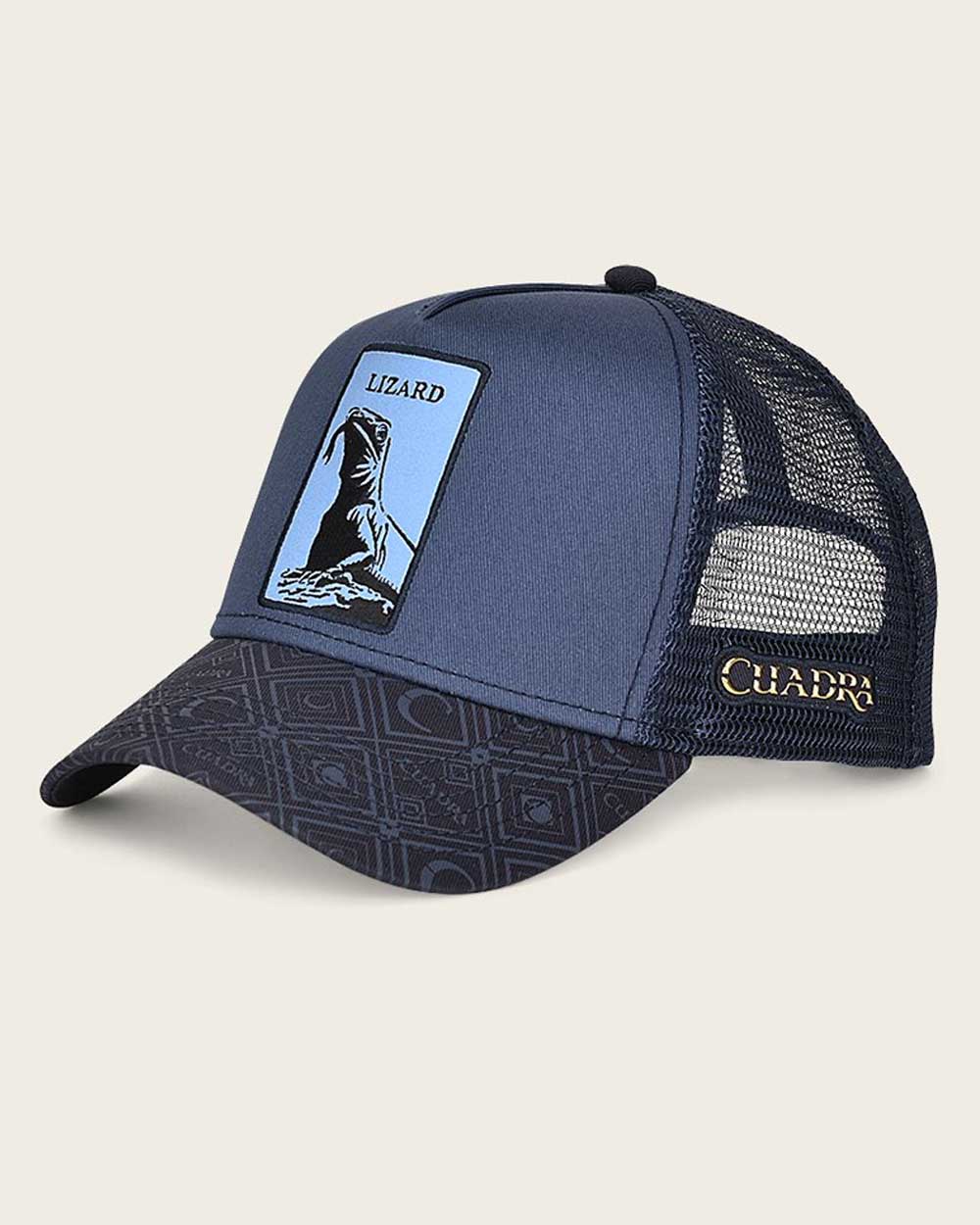 LIZARD Blue Cuadra Cap for Men - Stylish Baseball Hat for Outdoor Sports, Hiking & Casual Wear - Adjustable Snapback Trucker Hat with Mesh Back