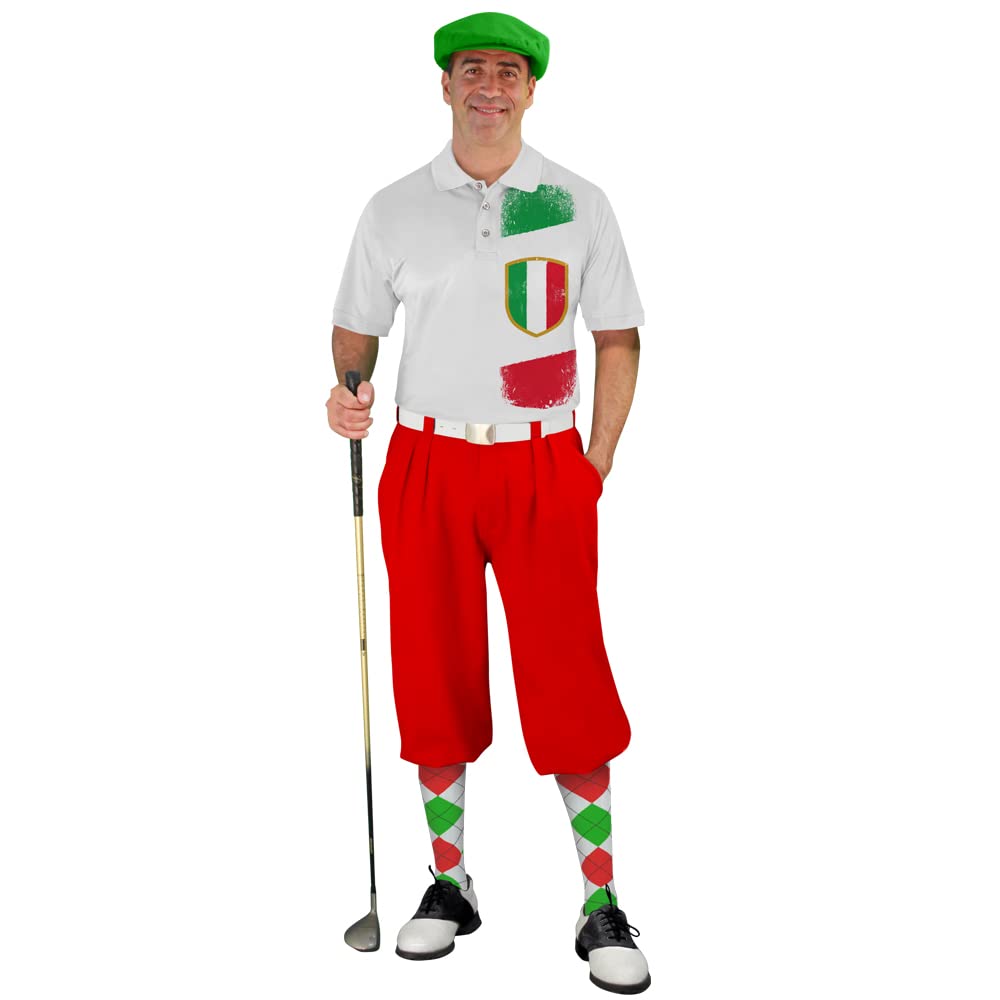 Italian Traditional Men's Plus Fours Outfit - Waist Size 50 & Medium Royal Blue Shirt | Vintage Costume for Renaissance Fairs, Historical Reenactments & Themed Parties