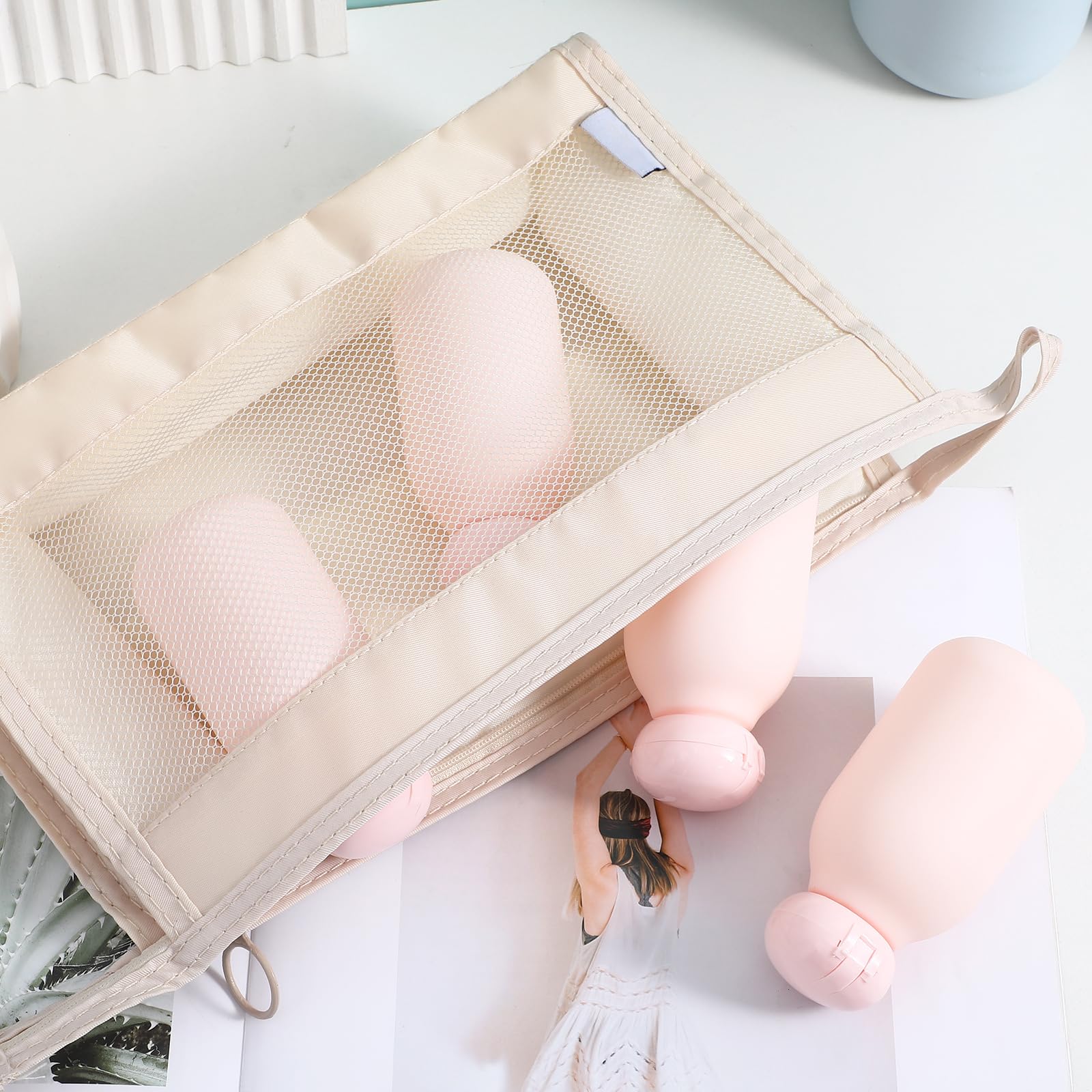 Pink Silicone Travel Bottles for Toiletries - 4PCS Leak-Proof Refillable Squeeze Bottles for Shampoo, Lotion & Cosmetics | Perfect for Air Travel, Gym, Camping & Vacation Essentials