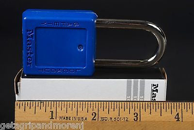 MASTER LOCK Zenex Steel Shackle Blue Safety Lockout Padlock 410Blu (Set of 2) - Industrial Equipment Security, Electrical Panel Lockout, OSHA Compliance for Workplace Safety