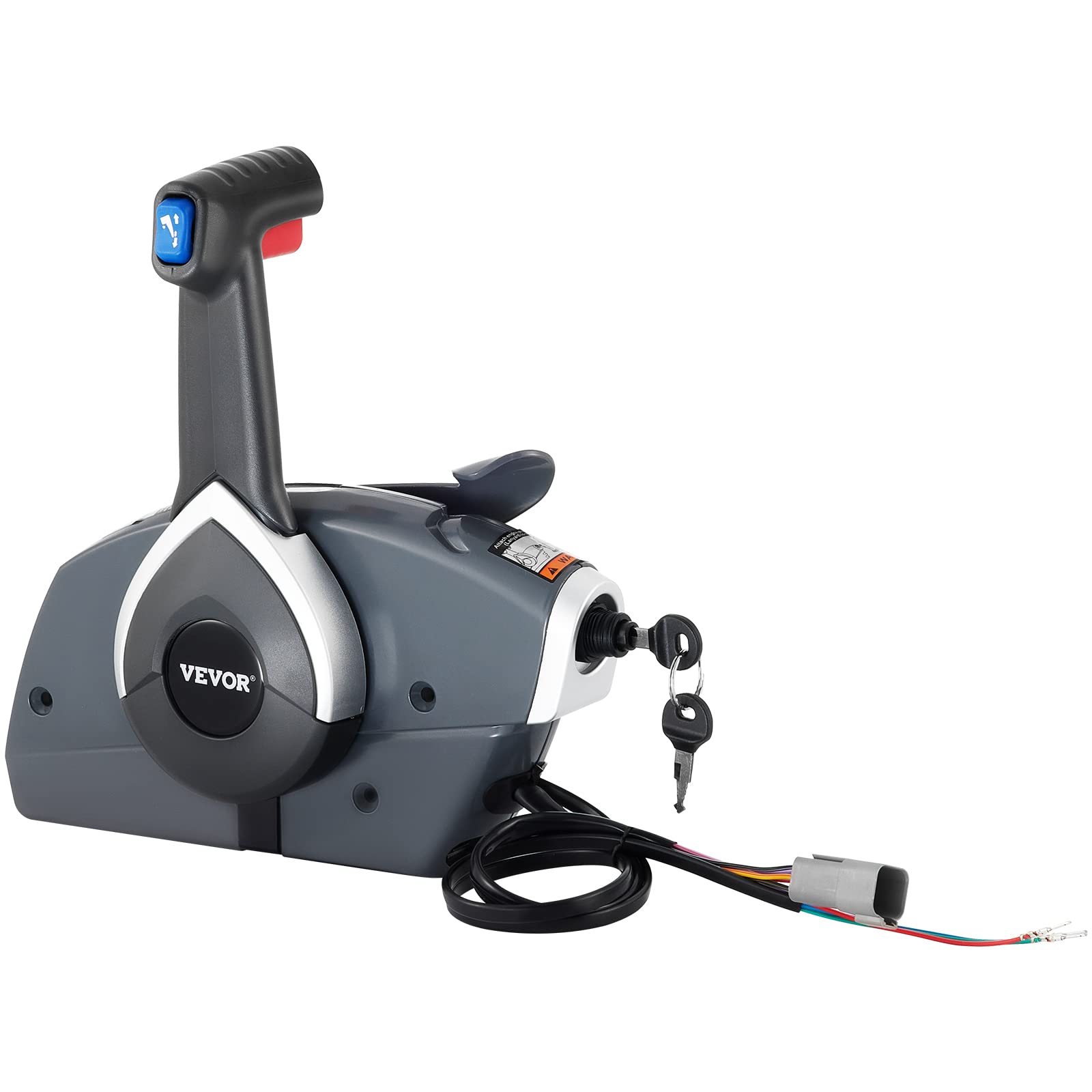 Premium Single-Engine Boat Throttle Control for Evinrude & Johnson Outboards - Side Mount Remote Control with Key Switch & Safety Lanyard | Perfect for Fishing, Cruising & Marine Adventures