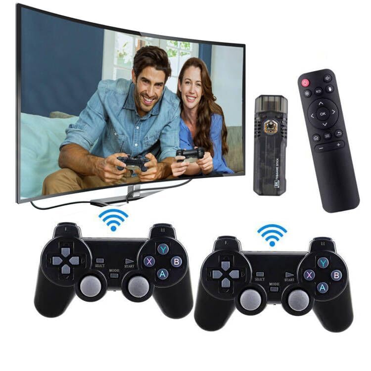 Wireless Retro Game Stick with 10000+ Built-in Games - 8K HDMI TV Input, Plug & Play, Dual System HD & Android TV Box - Perfect for Family Entertainment & Classic Gaming Nights