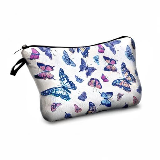 Waterproof Cosmetic Bag for Women - Large Roomy Makeup Pouch, Travel Toiletry Organizer with Adorable Butterfly Design, Perfect for Travel, Gym & Daily Use (Butterfly 2360)
